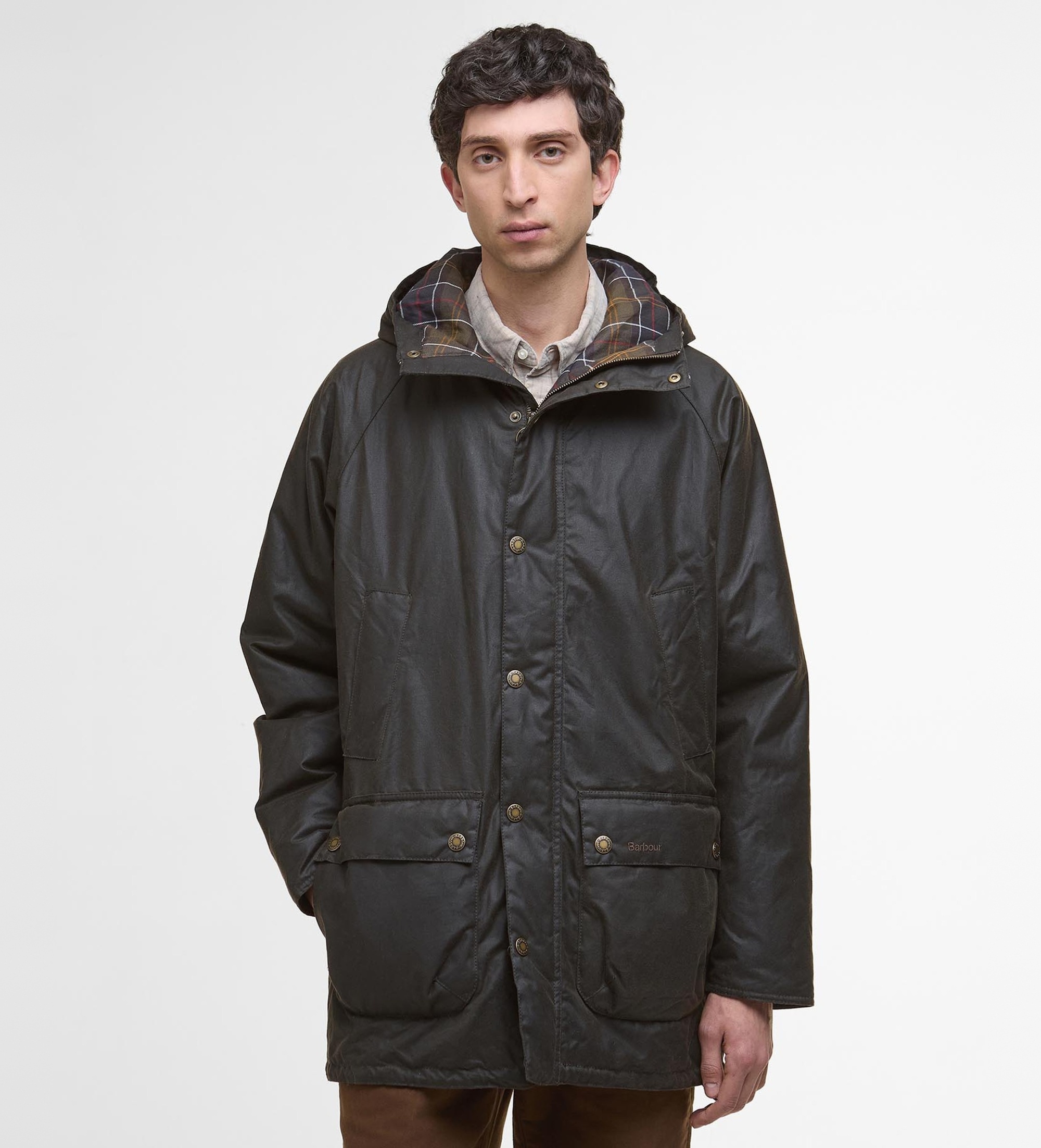Barbour für Herren. MWX2494 Parka Bedale Wax olivgrün (XL), Lässig, Baumwolle