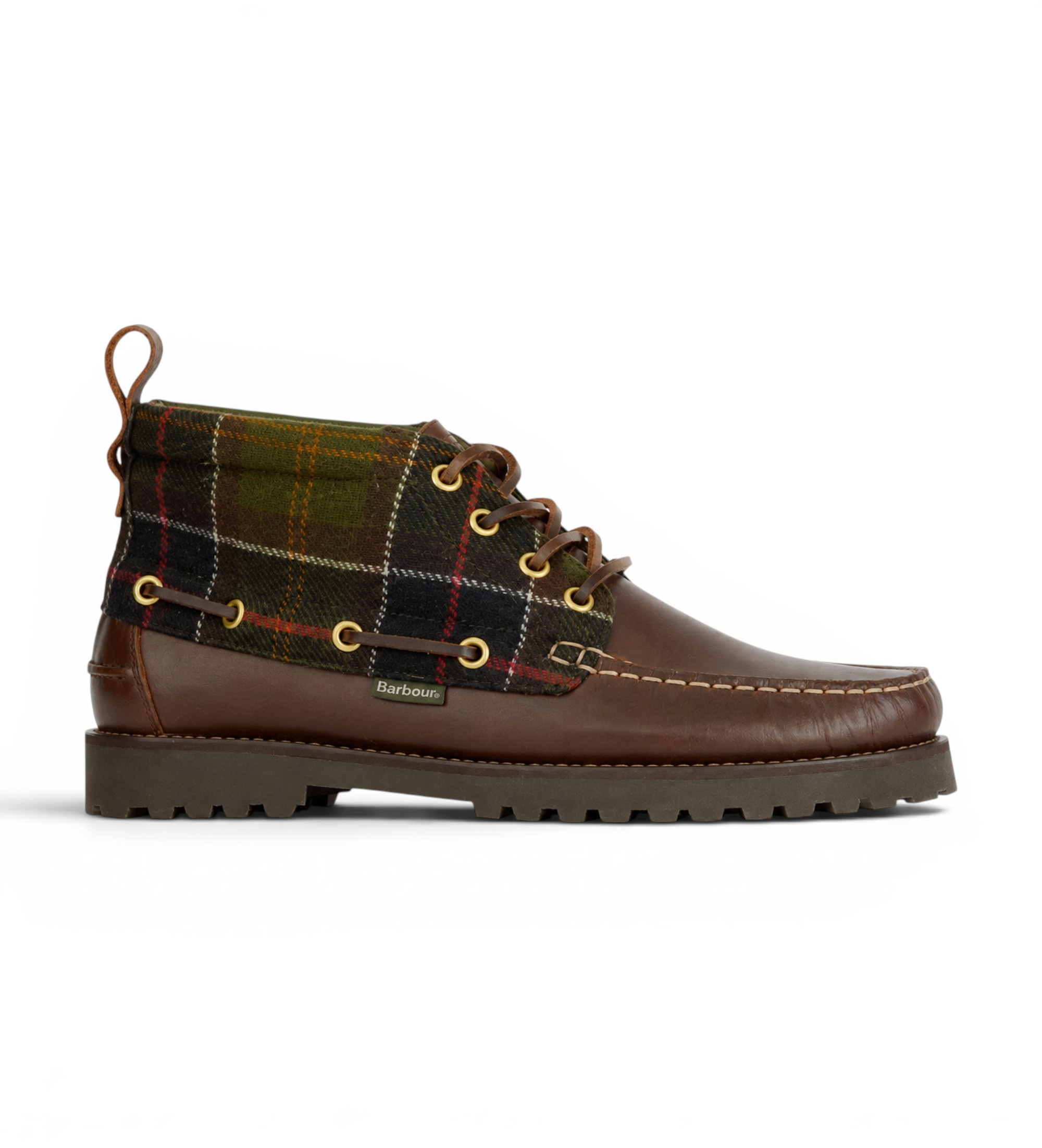 Barbour für Herren. MFO0848 Braune Leder-Stiefeletten Harle Mid Chukka (44), Wohnung, Schnürsenkel, Lässig