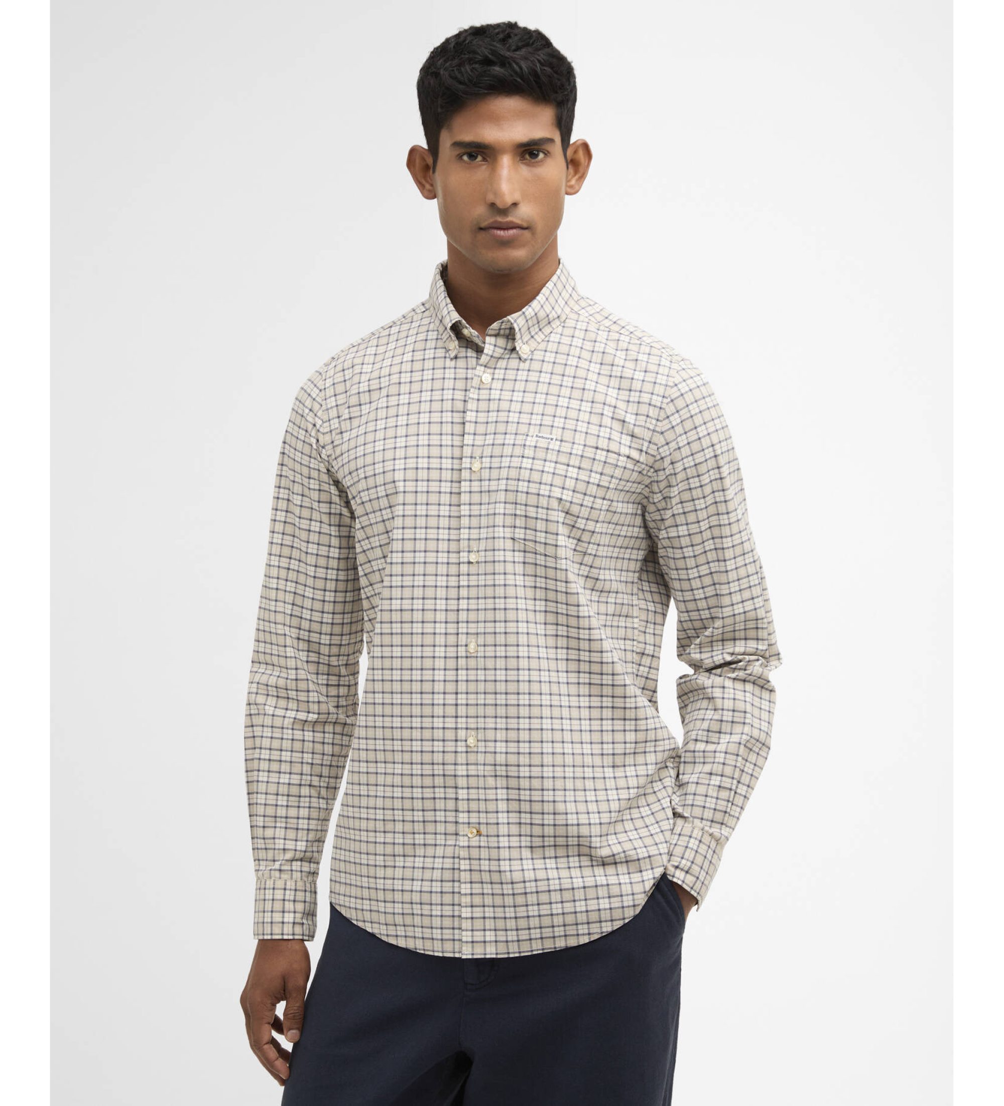 Barbour für Herren. MSH5023 Lomond grünes Hemd (XXL), Lässig, Baumwolle, Langarm