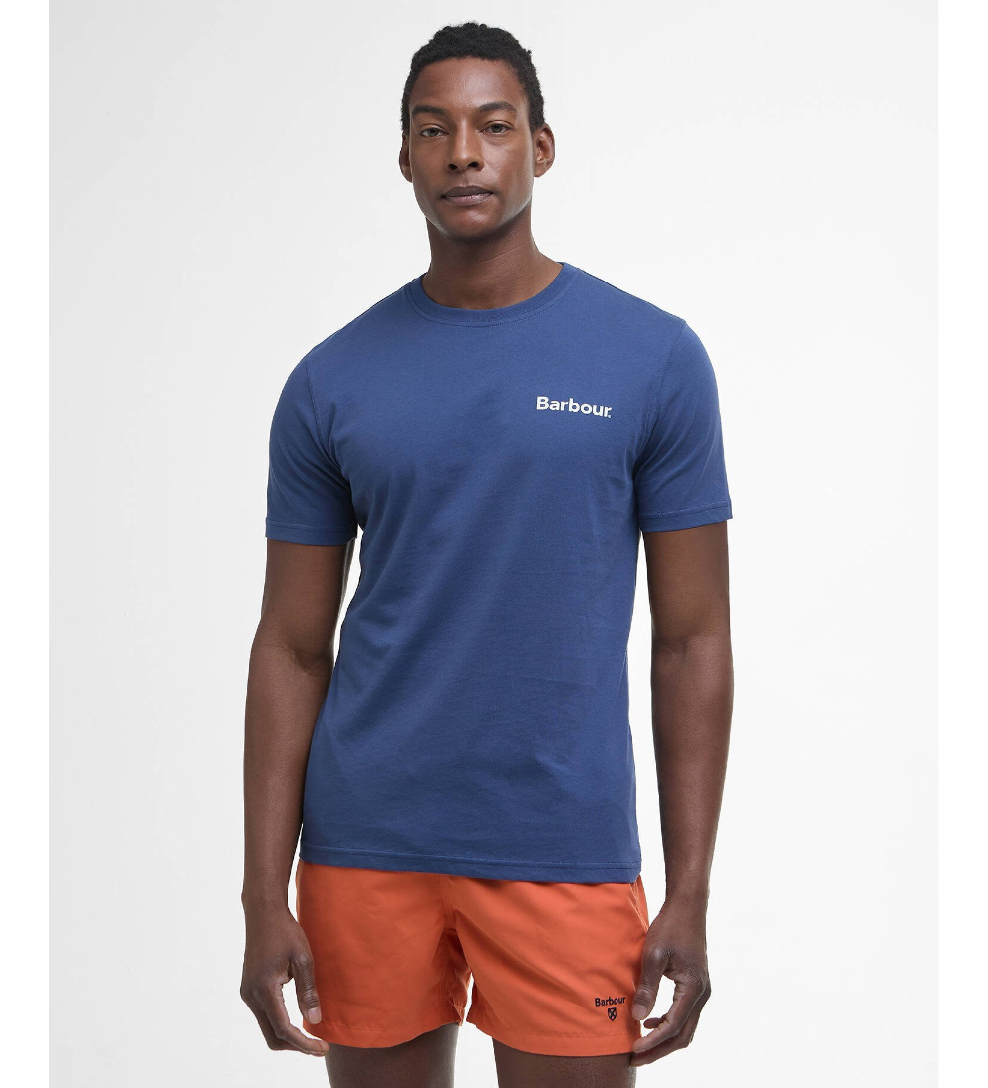 Barbour für Herren. MTS1395 Sturz-T-Shirt blau (M), Lässig, Baumwolle, Kurzarm