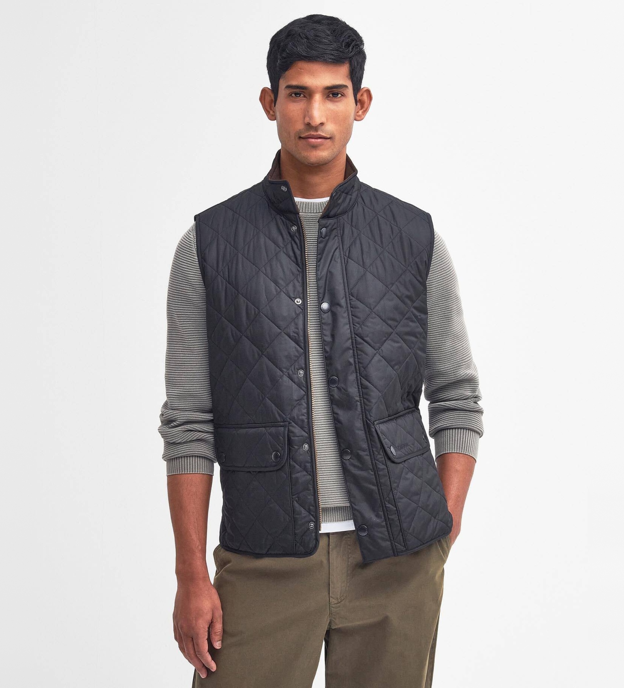 Barbour für Herren. MGI0245 Weste Lowerdale marineblau (L), Lässig, Polyester