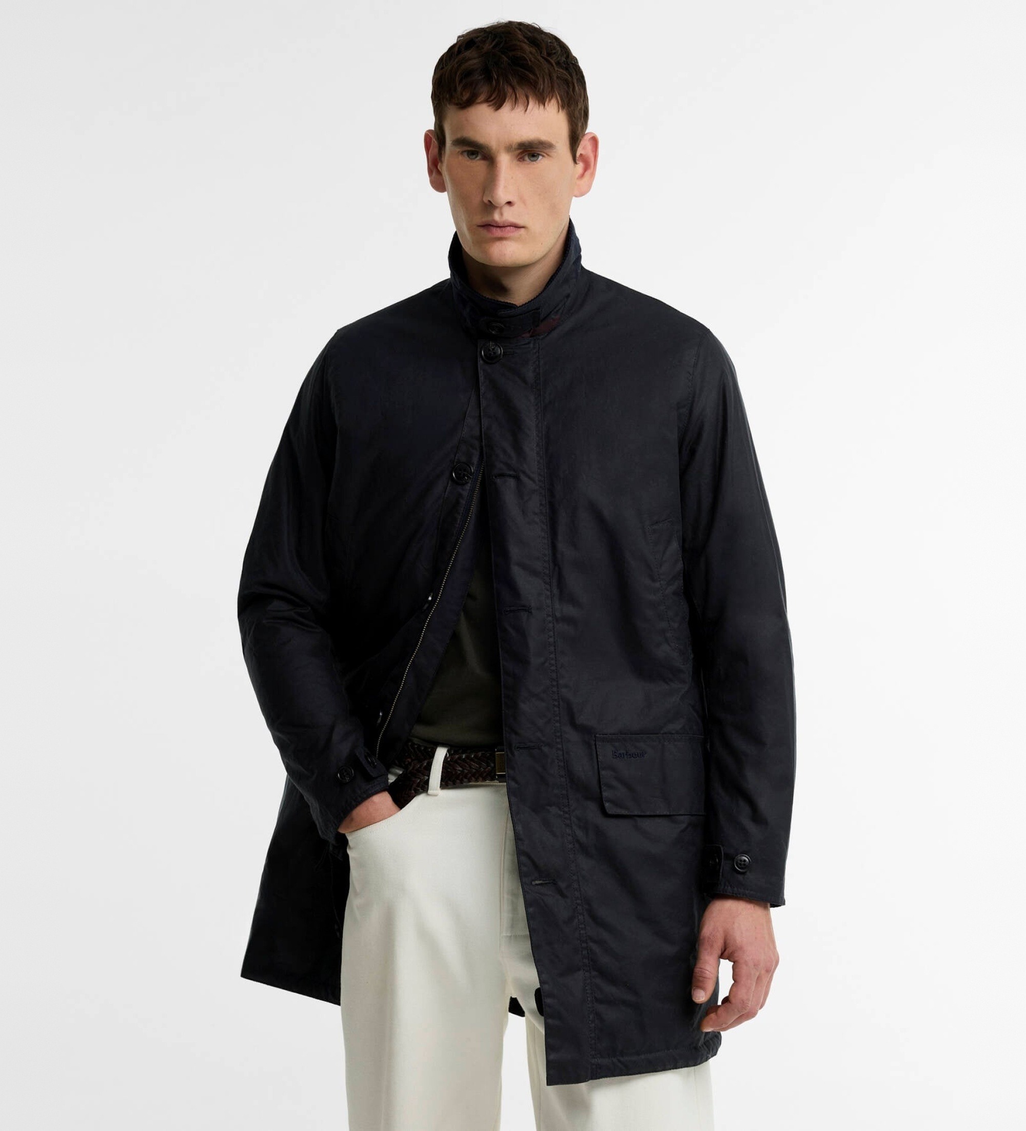 Barbourvoor mannen. MWX1861 Gewaxte Wax Mac jas marineblauw (XXL), Casual, Katoen
