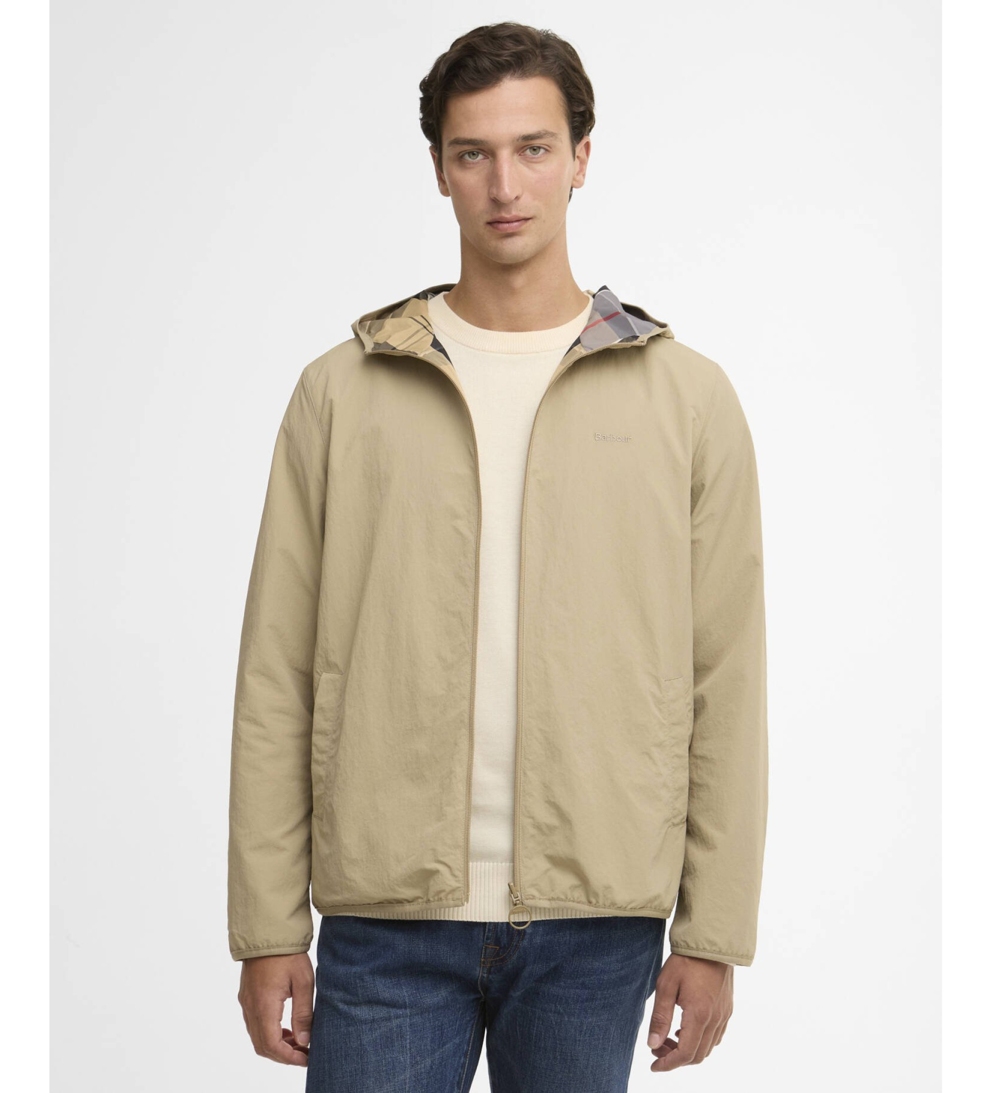 Barbour für Herren. MSP0189 Wasserdichte Wendejacke Kemble beige (M), Lässig, Polyamid