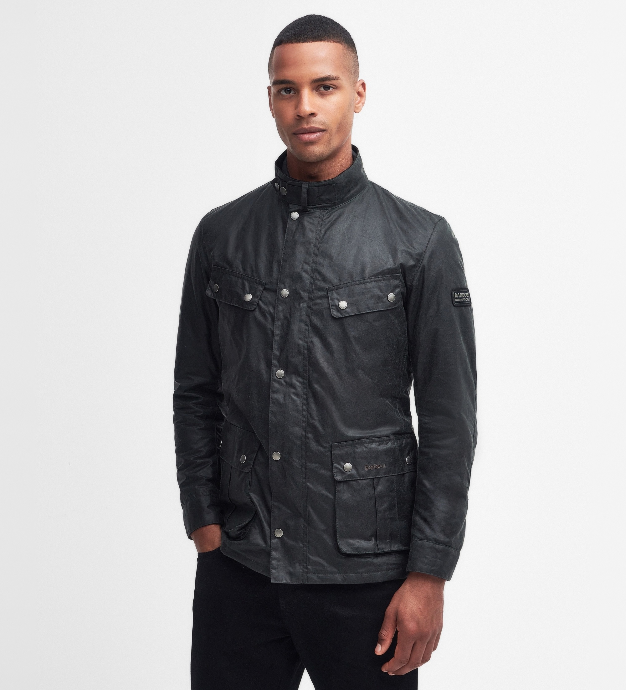 Barbour für Herren. MWX0337 Duke Wax Jacke in Salbeigrün (M), Lässig, Baumwolle