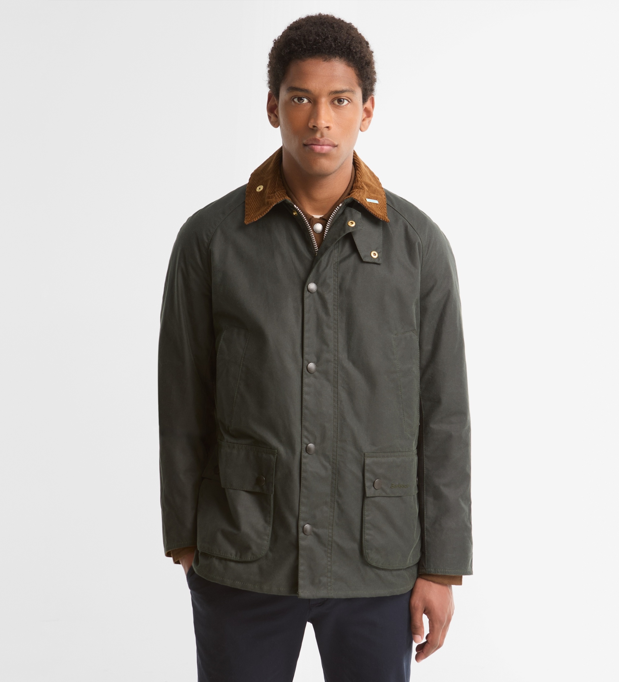 Barbour für Herren. MWX2588 Icons Ashby Wax Jacke grün (L), Lässig, Baumwolle