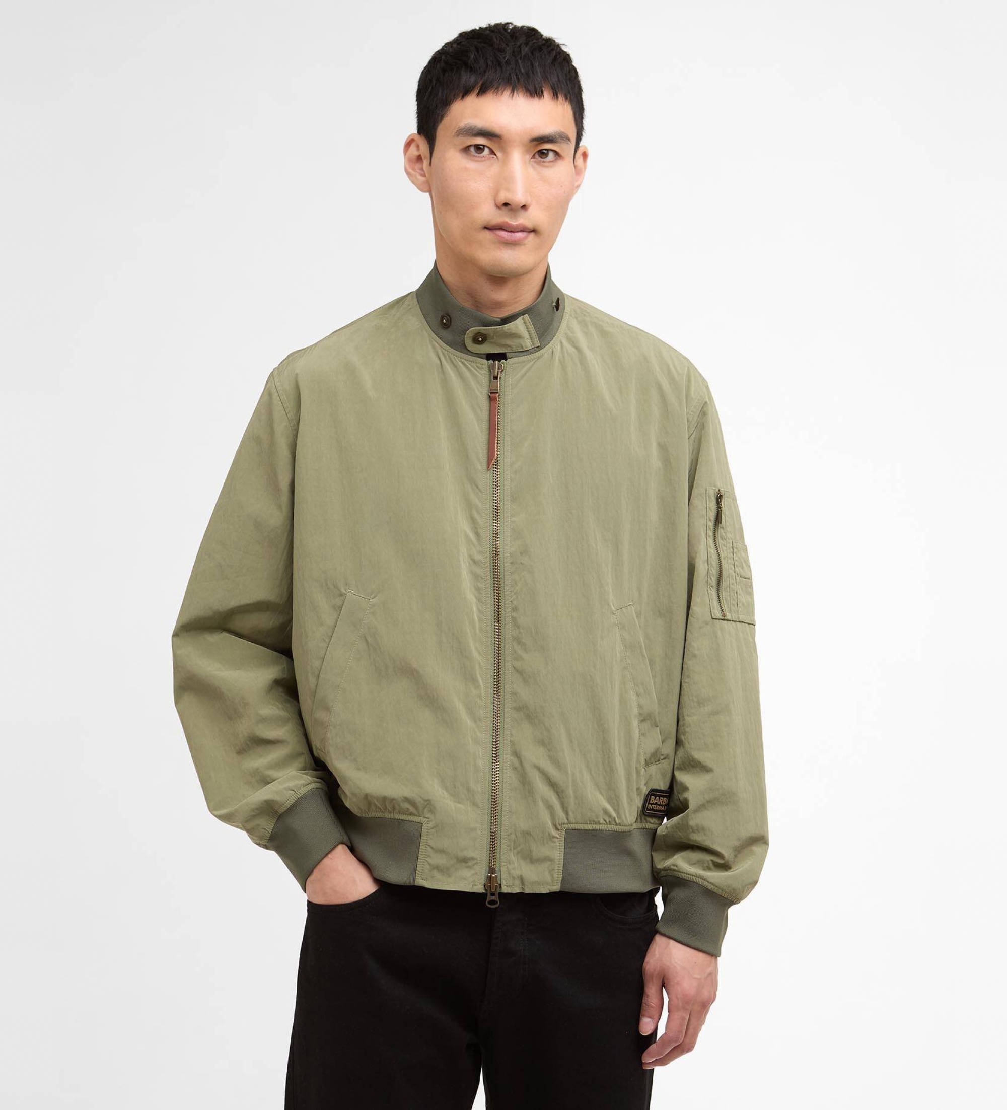 Barbour internationalvoor mannen. MCA1103 Fenton Jas groen (XL), Casual, Polyamide