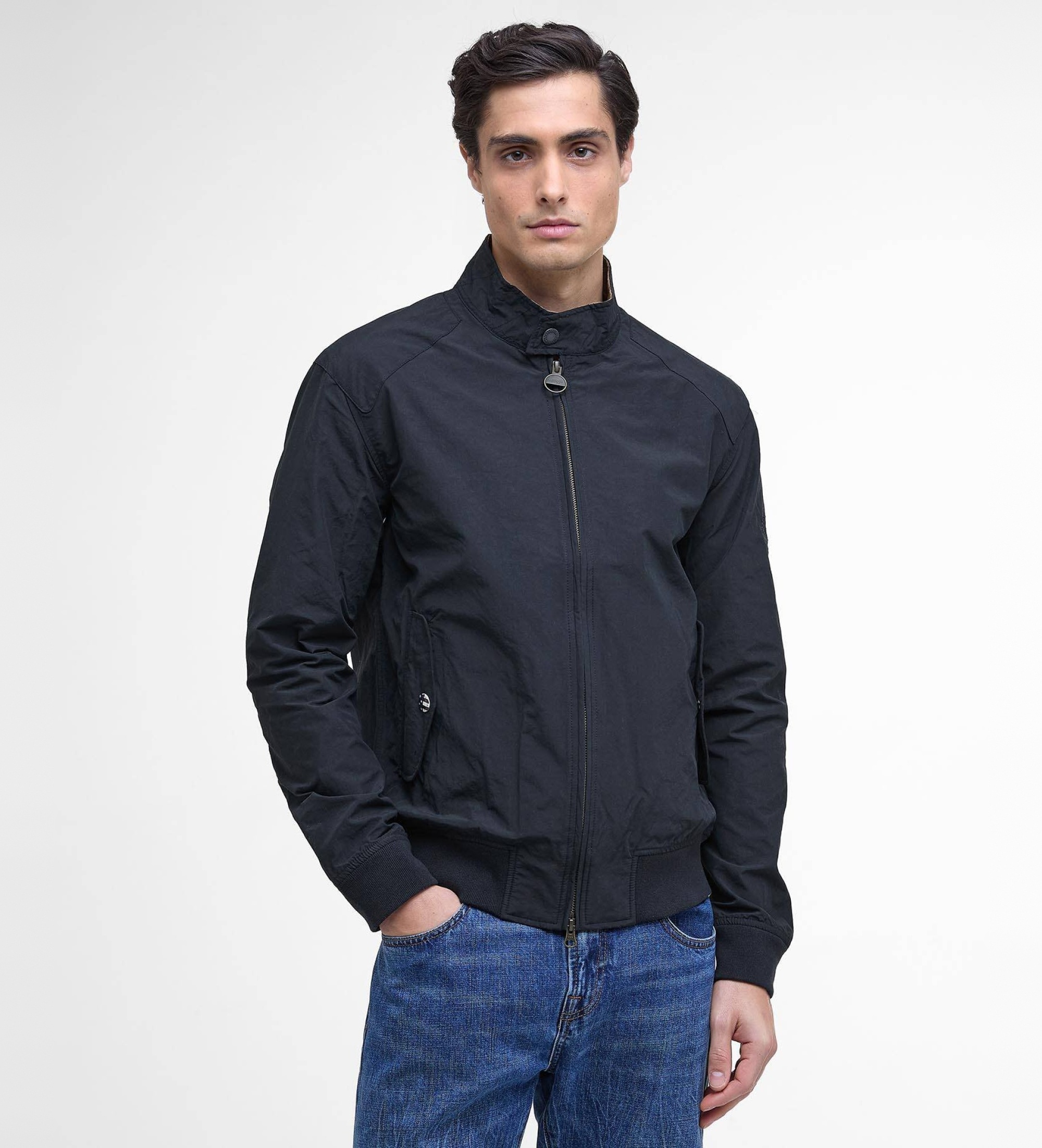 Barbour international für Herren. MCA0427 Harrington Jacke navy (XL), Lässig, Polyamid, Marine
