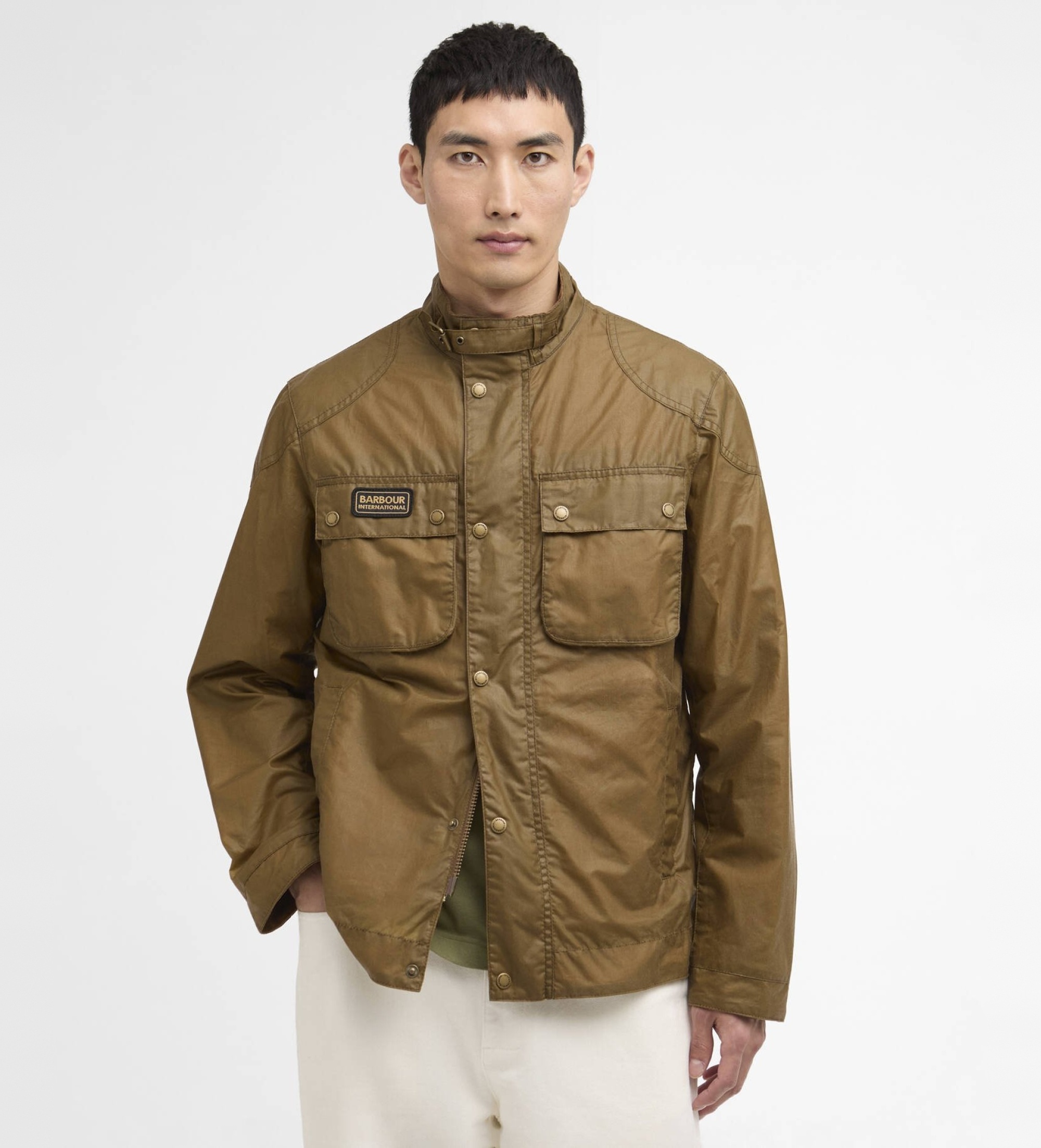 Barbour international für Herren. MWX2455 Braune Merton-Jacke (L), Lässig, Baumwolle