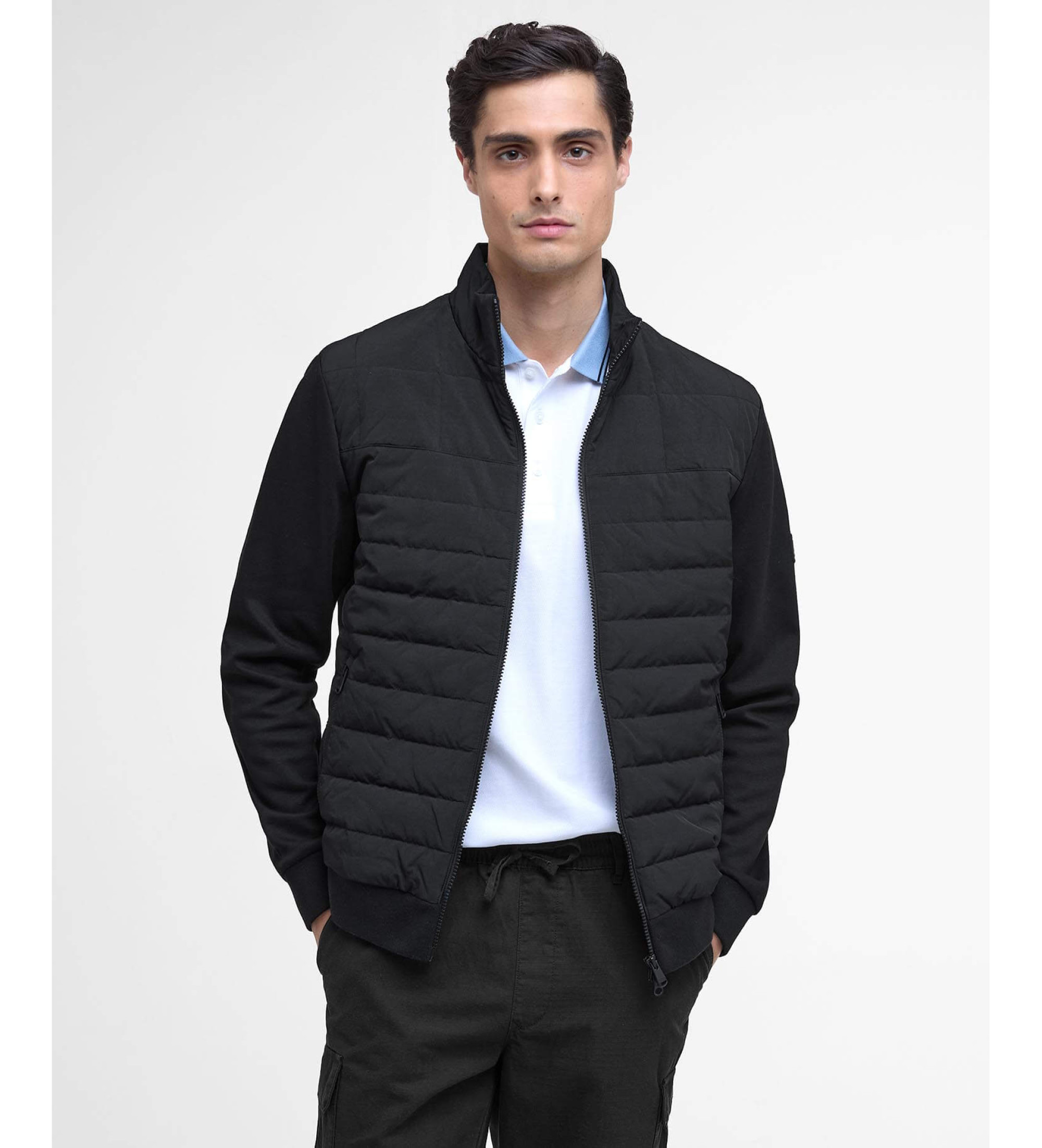 Barbour internationalvoor mannen. MQS0070 Collins Baffle Gewatteerde Jas zwart (S), Casual, Polyester