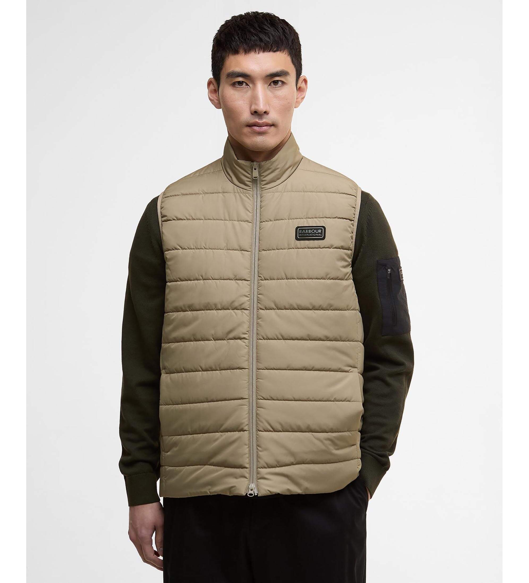 Barbour international für Herren. MGI0300 Weste Aldon beige (S), Lässig, Polyester