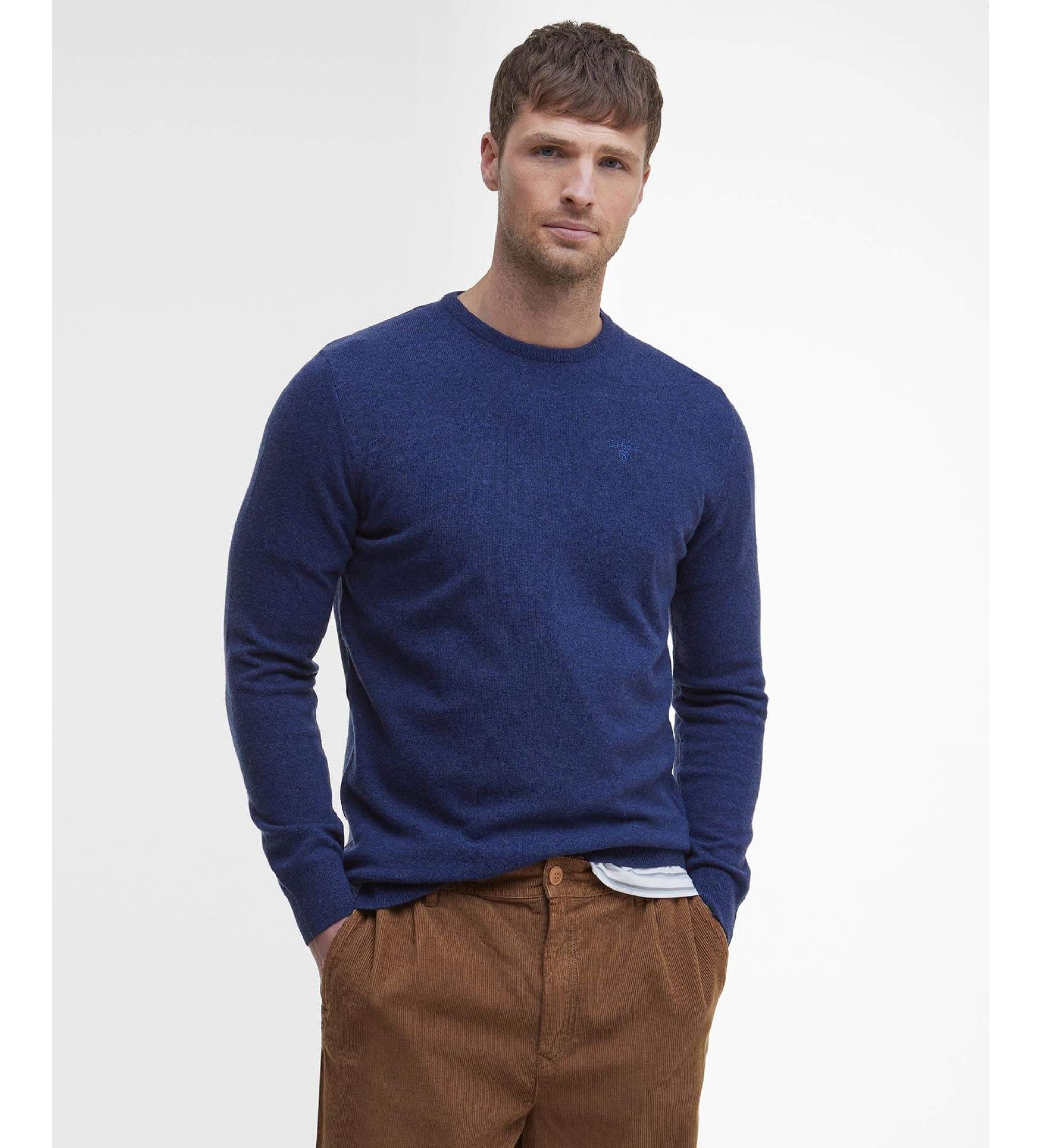 Barbour für Herren. MKN0345 Unverzichtbarer Pullover blau (XXL), Lässig, Wolle, Polyester