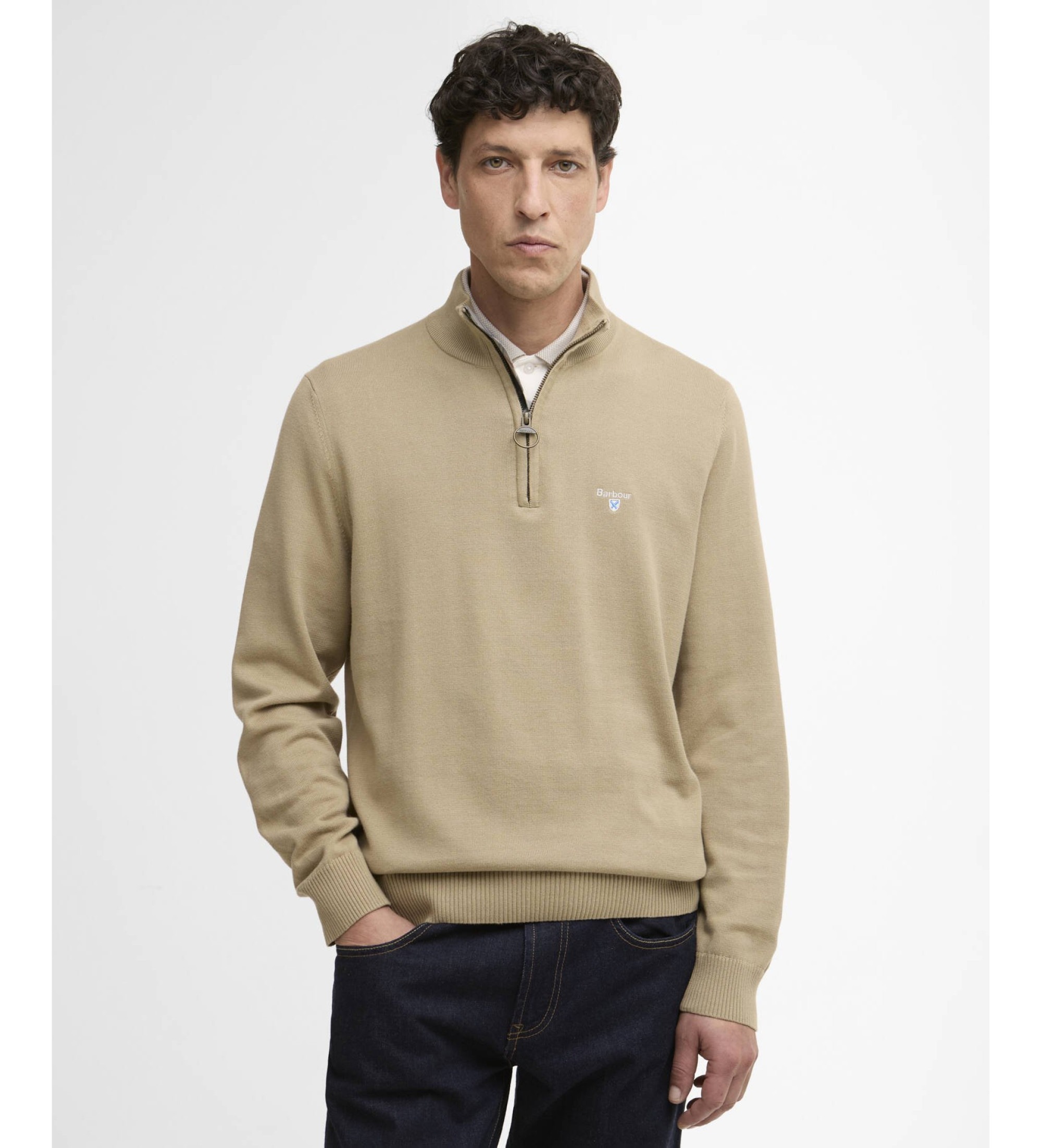 Barbour für Herren. MKN1642 Lingwood Pullover braun (XXL), Lässig, Baumwolle