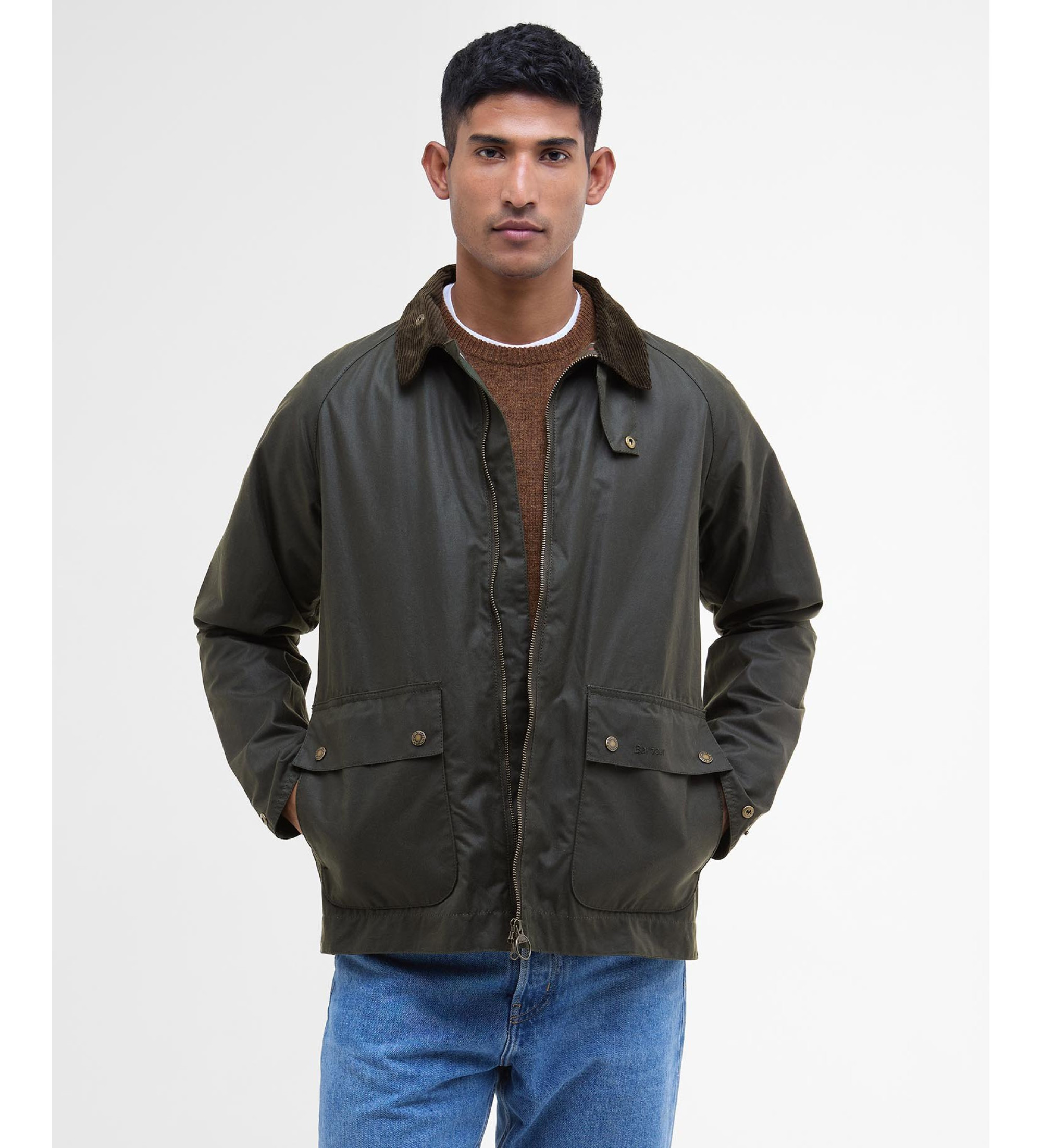Barbour für Herren. MWX2205 Braune Bedale-Jacke (L), Lässig, Baumwolle