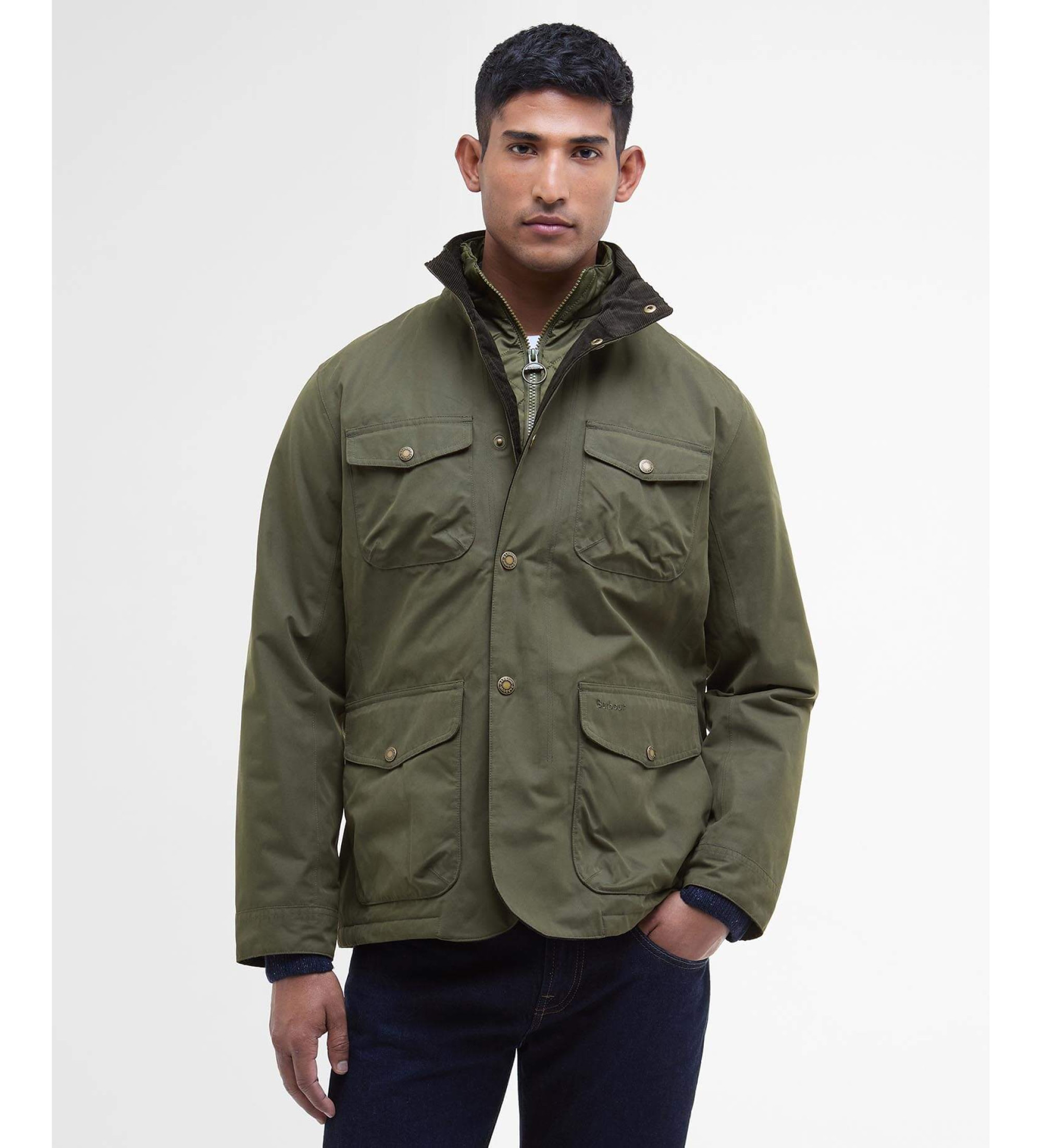 Barbour für Herren. MWB1086 Ogston Wasserdichte Jacke grün (XXL), Lässig, Baumwolle