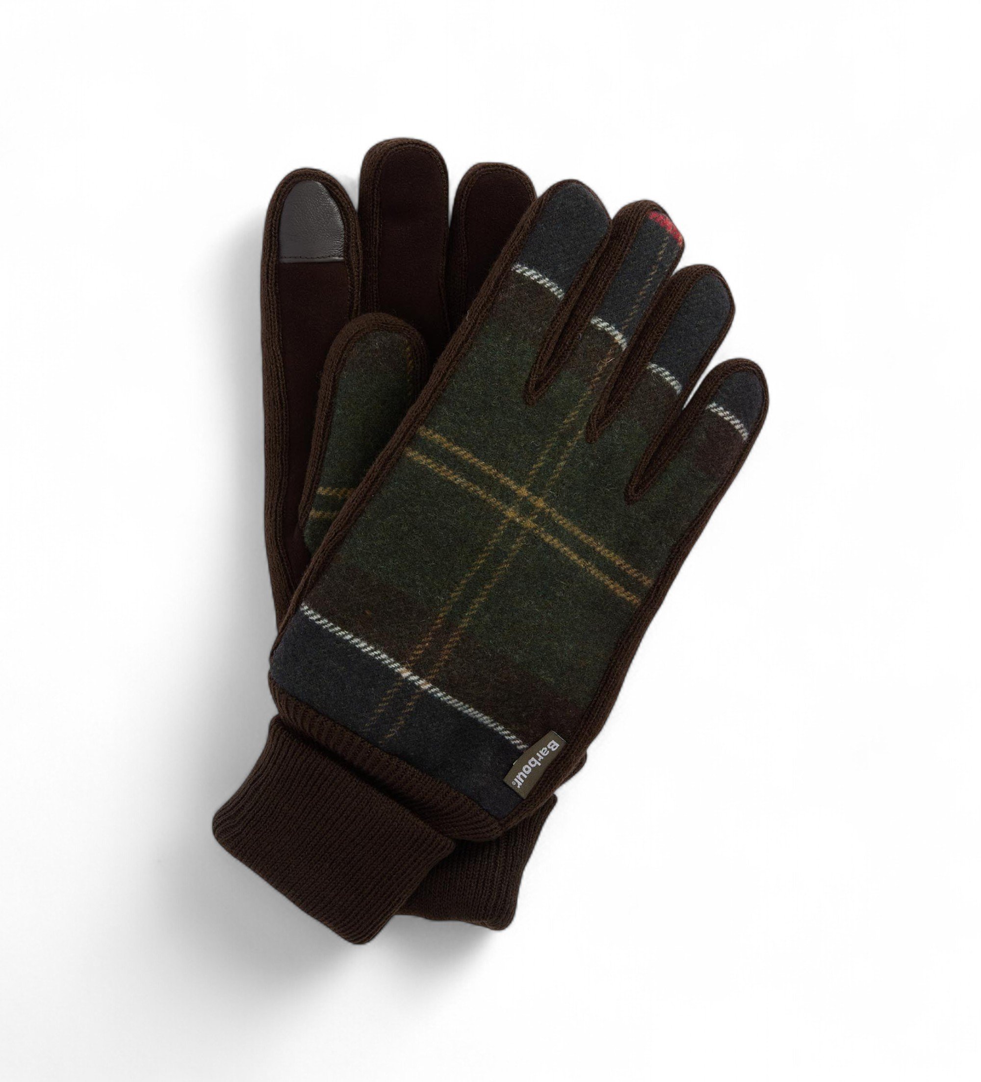 Barbour für Herren. MGL0144 Hackney Tartan Handschuhe grün (M), Lässig, Polyester
