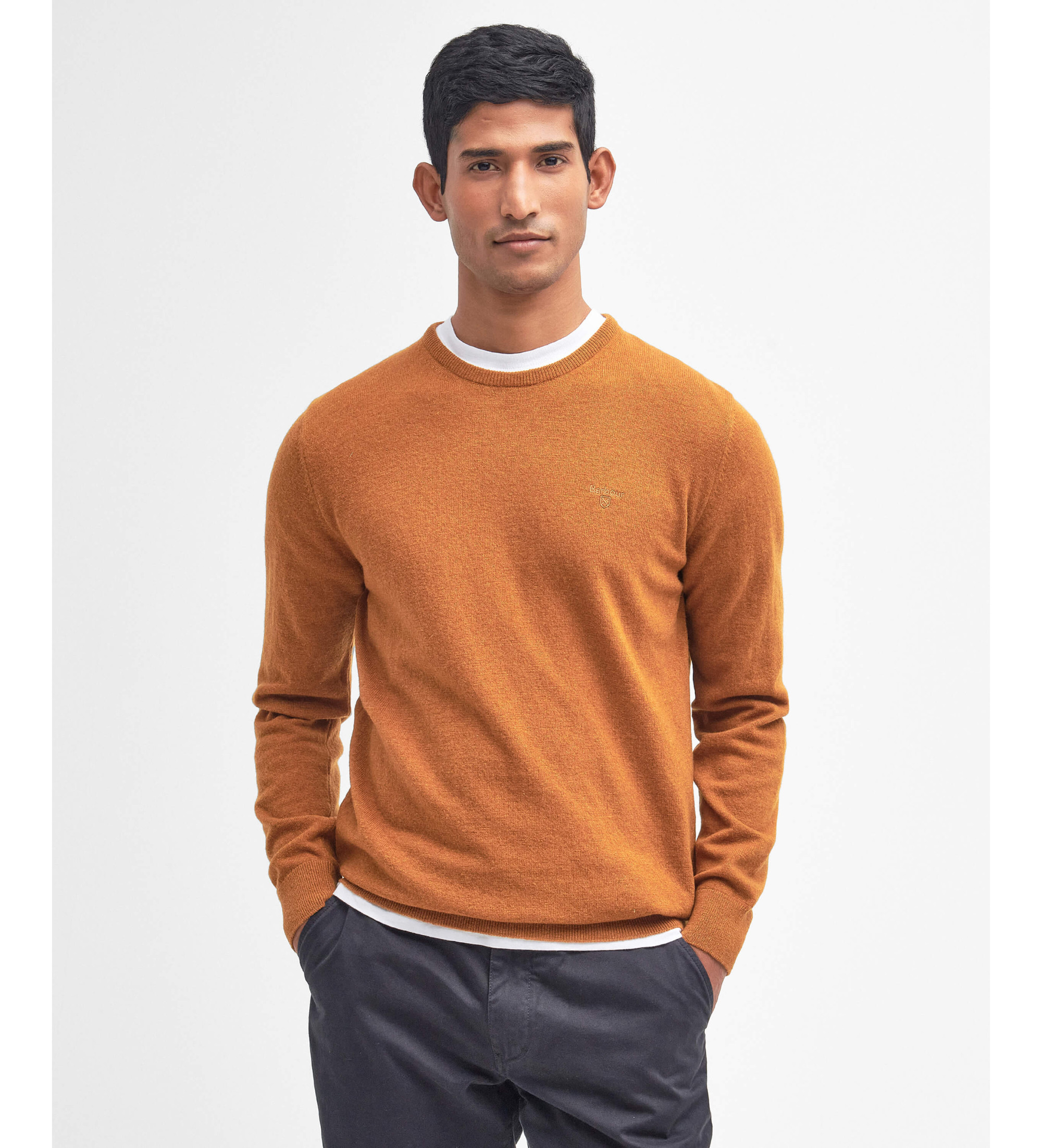 Barbour für Herren. MKN0345 Pullover Essential orange (XL), Lässig, Wolle, Polyester