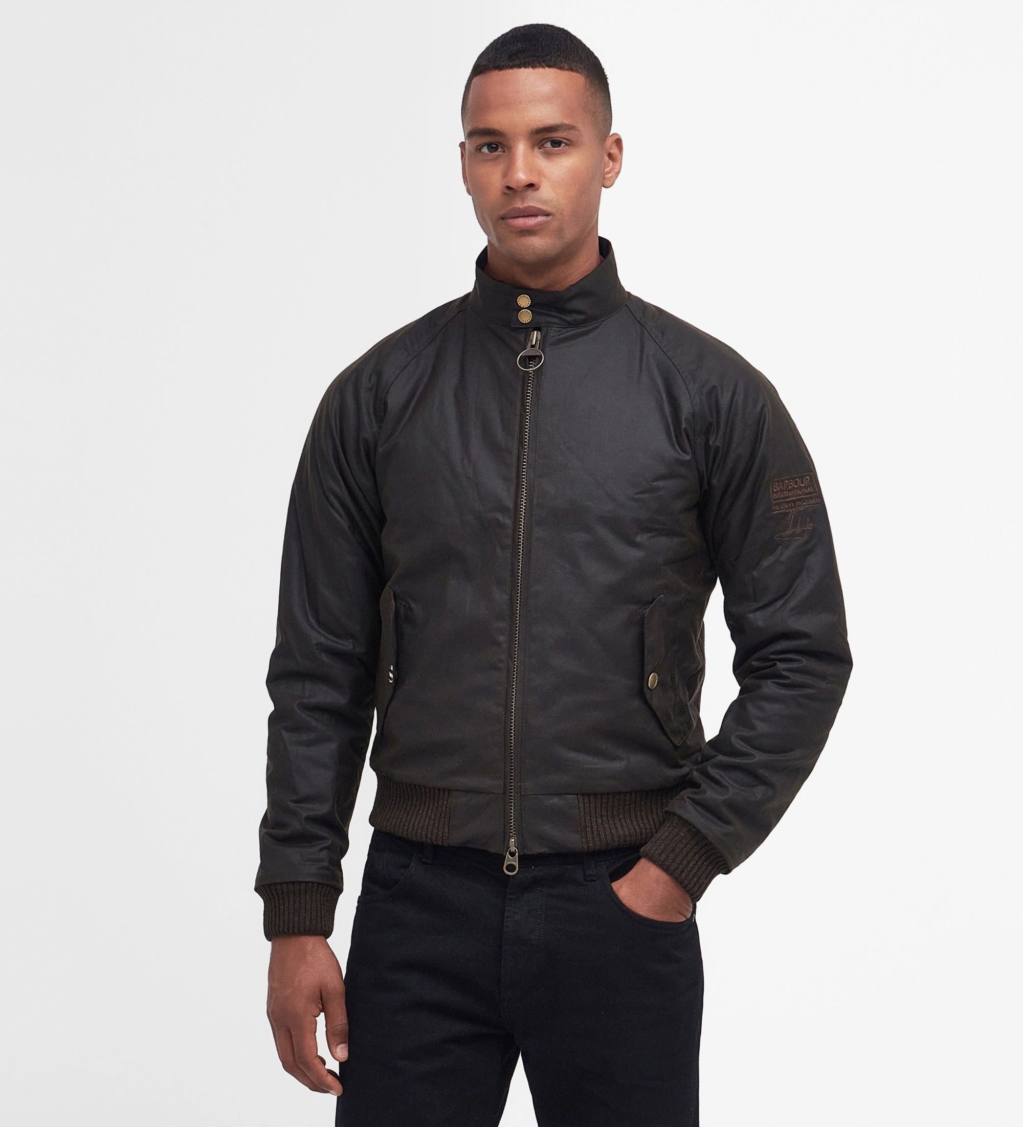 Barbour für Herren. MWX0465 Merchant Wax Jacke oliv (3XL), Schwarz, Lässig, Baumwolle