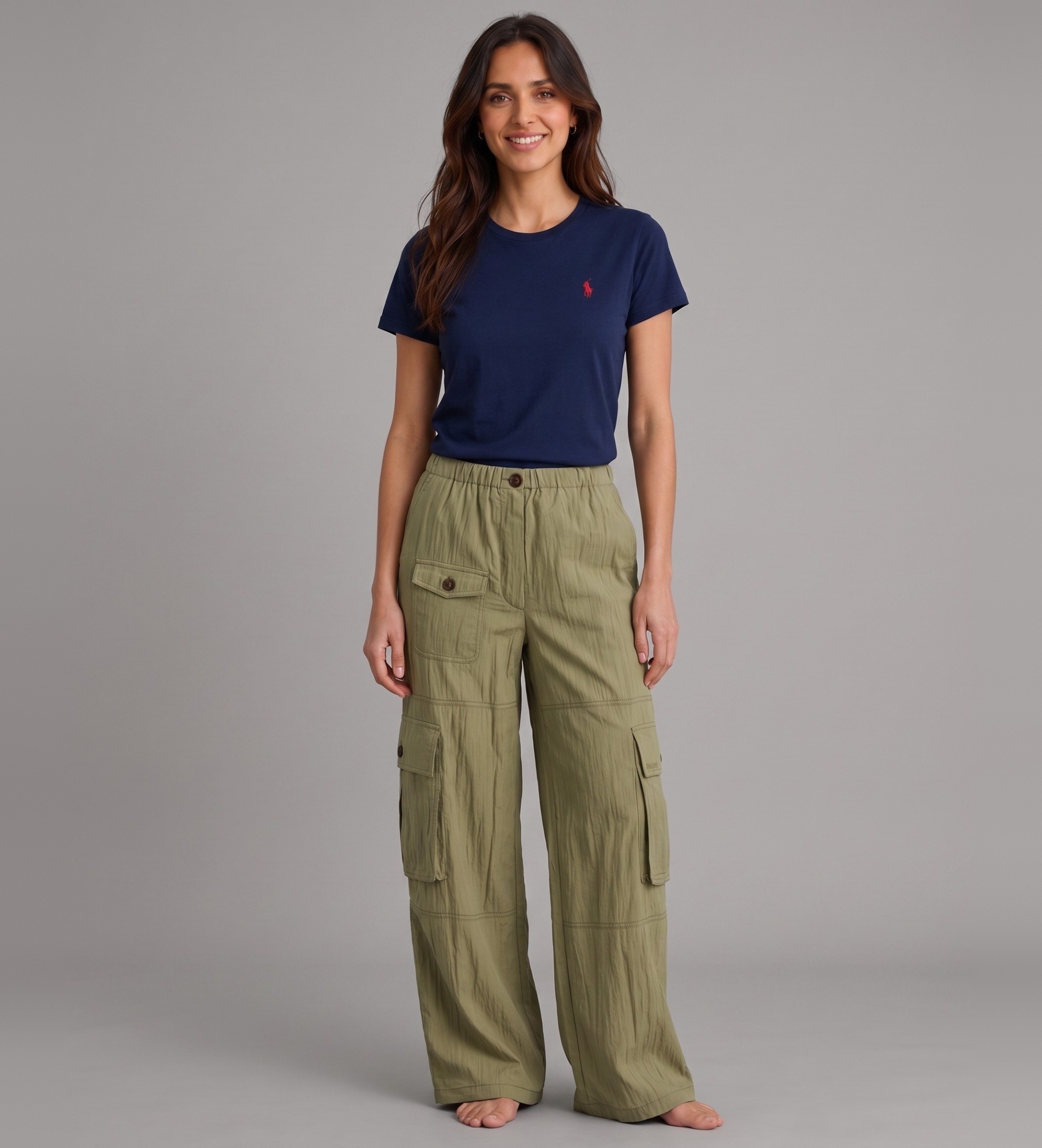 Barbour für Damen. LTR0415 Rowane Leinenhose grün (L), Lässig