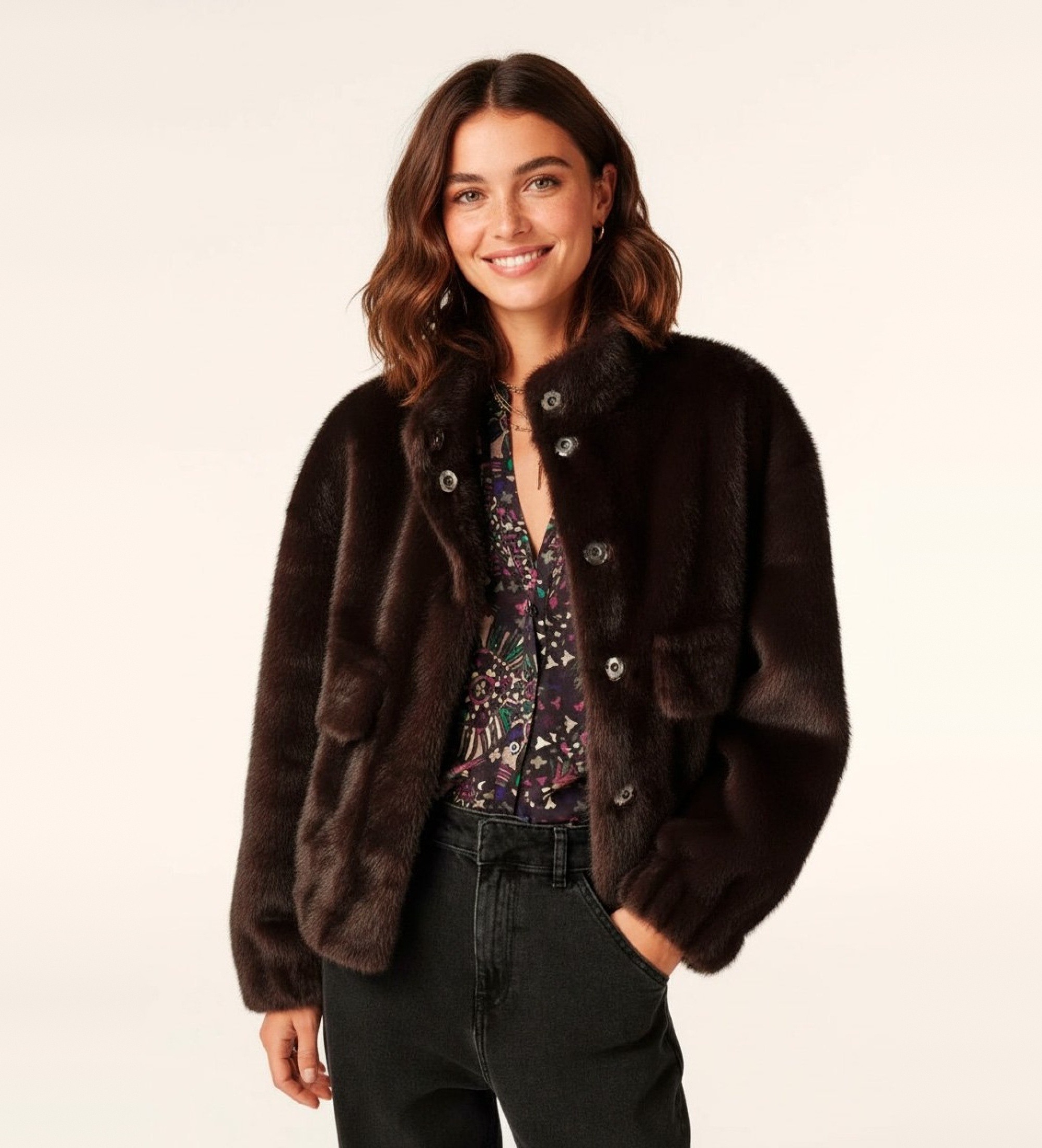 BA&SH für Damen. 1H24PARO Brauner Paros-Mantel (34), Lässig, Polyester