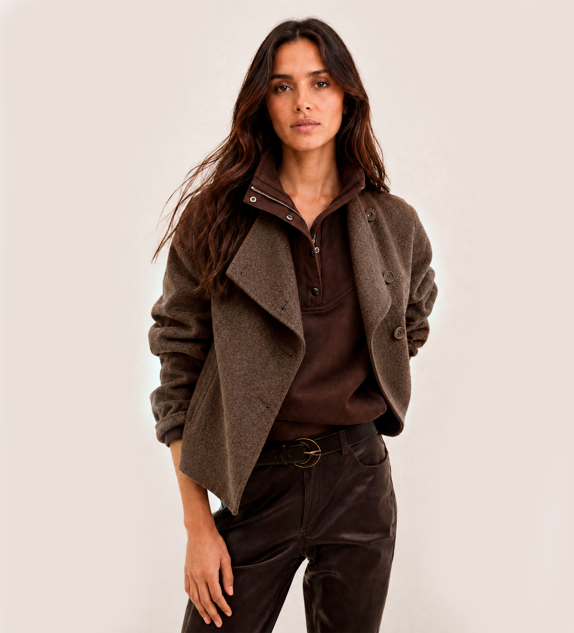 BA&SH für Damen. 1H26KEME Braune Jacke Kemelia (36), Lässig, Wolle