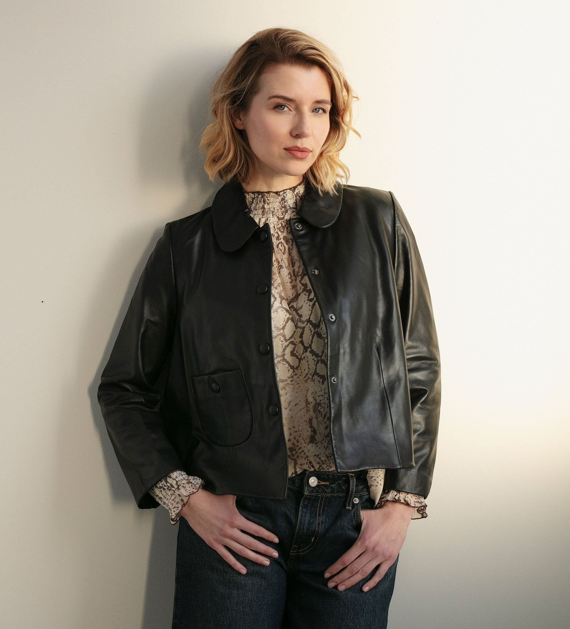 BA&SH für Damen. 1E24MYLO Mylos Jacke schwarz (36), Lässig, Leder