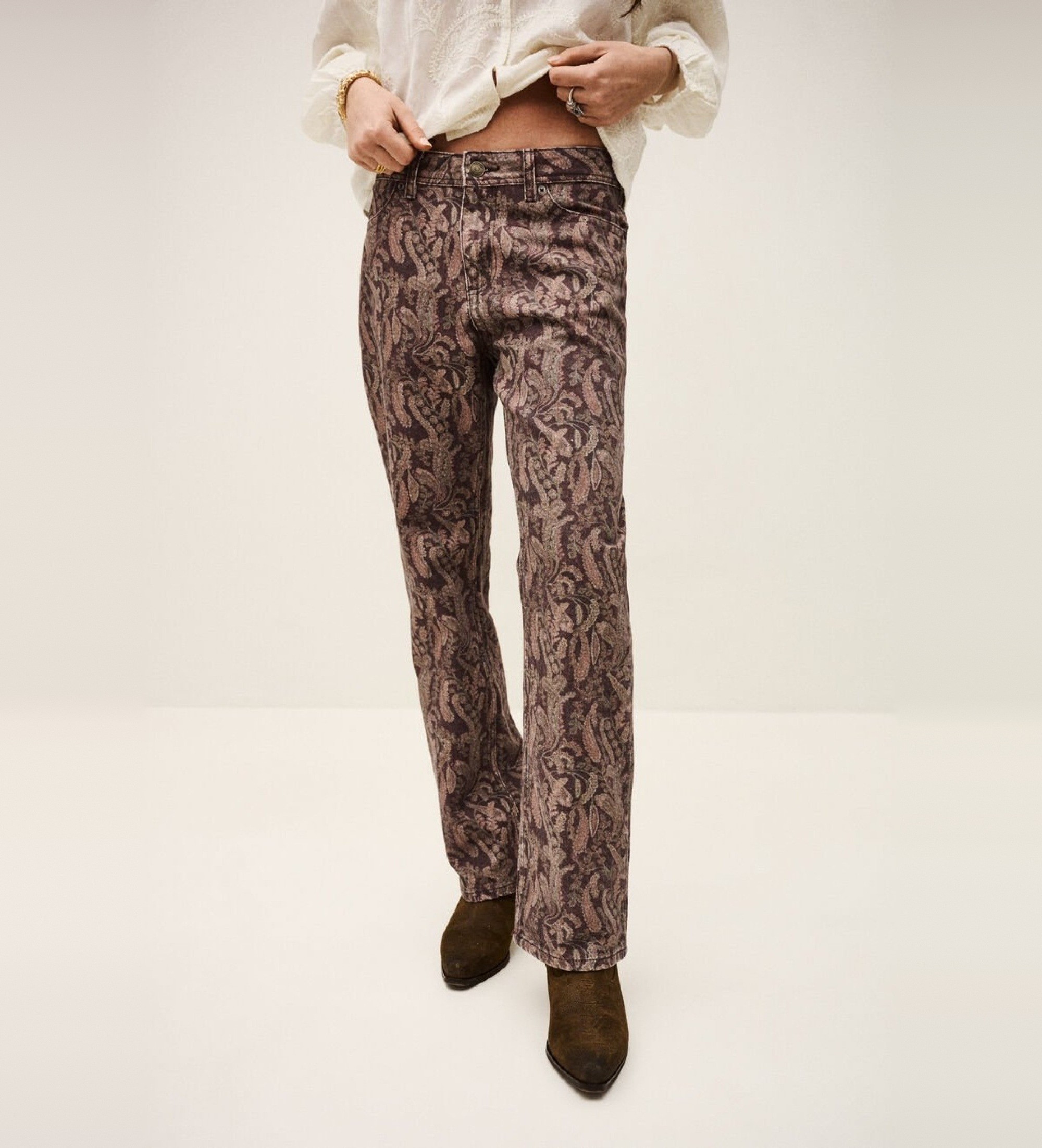 BA&SH für Damen. 1E26TOOT Jeans Tooty braun (34), Lässig, Tierdruck, Baumwolle
