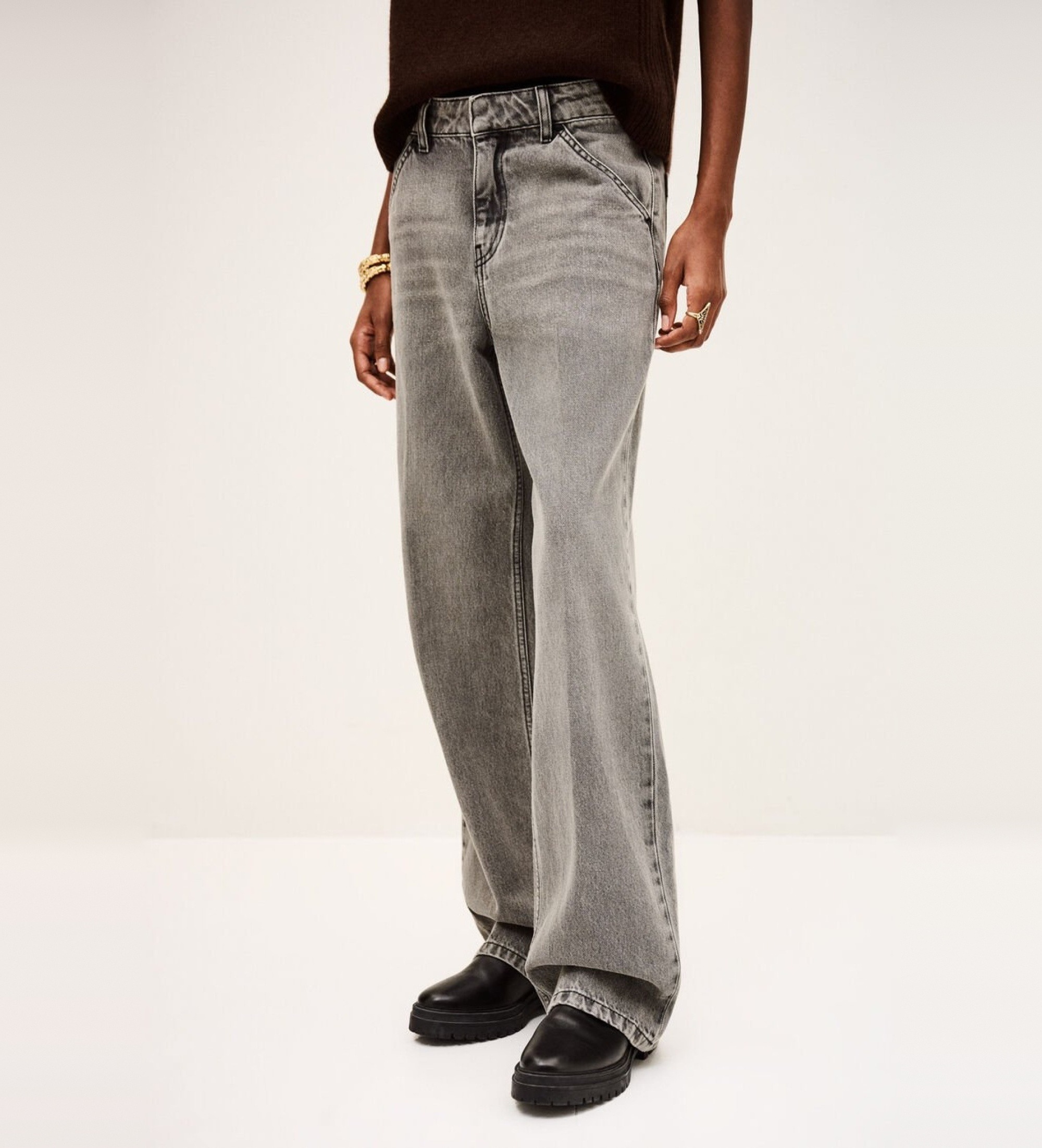 BA&SH für Damen. 1H25VECC Jeans Vecchi grau (40), Lässig, Baumwolle, Denim