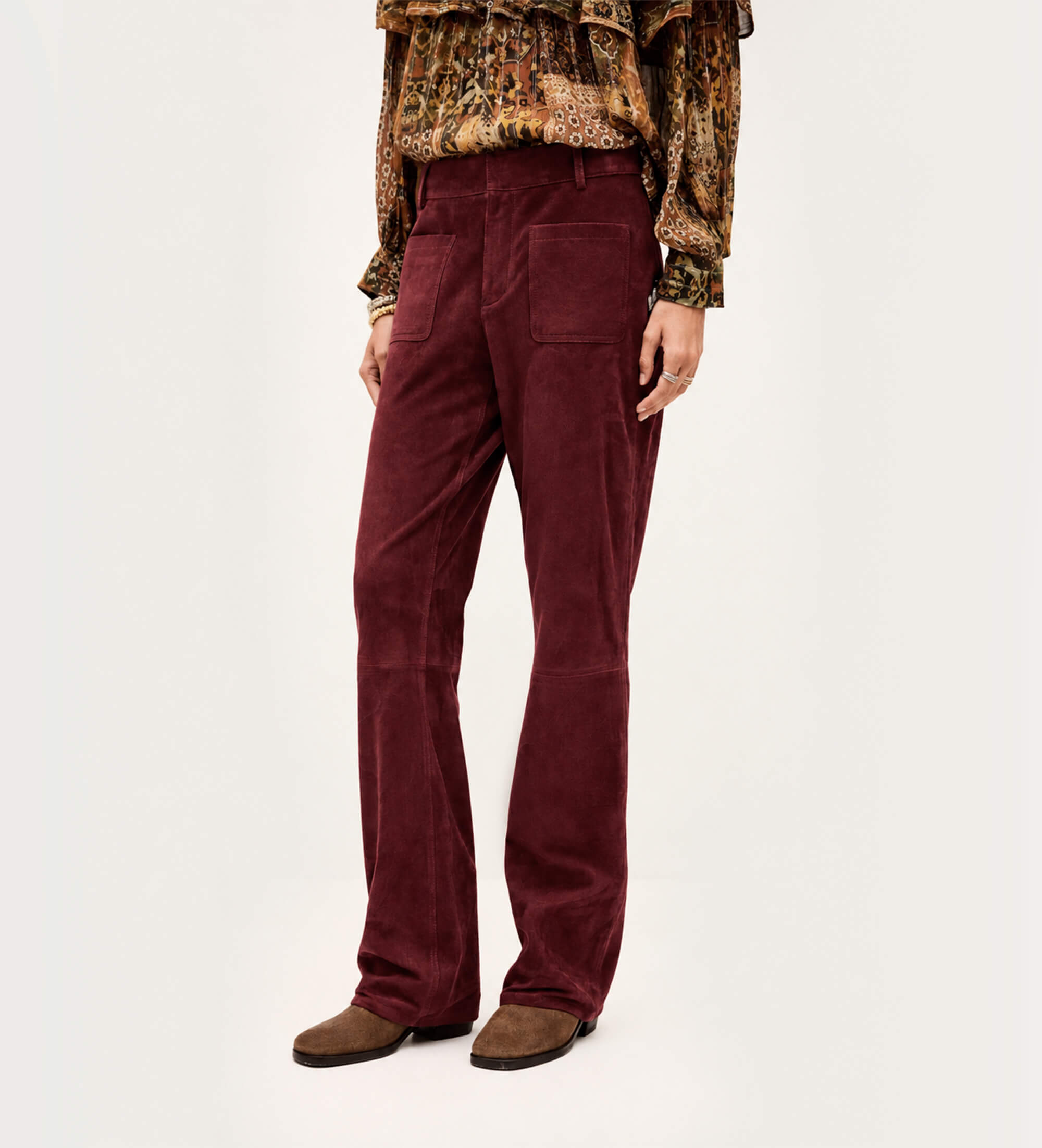 BA&SH für Damen. 1H26MOSS Mossi Hose bordeaux (38), Klassisch, Wildleder