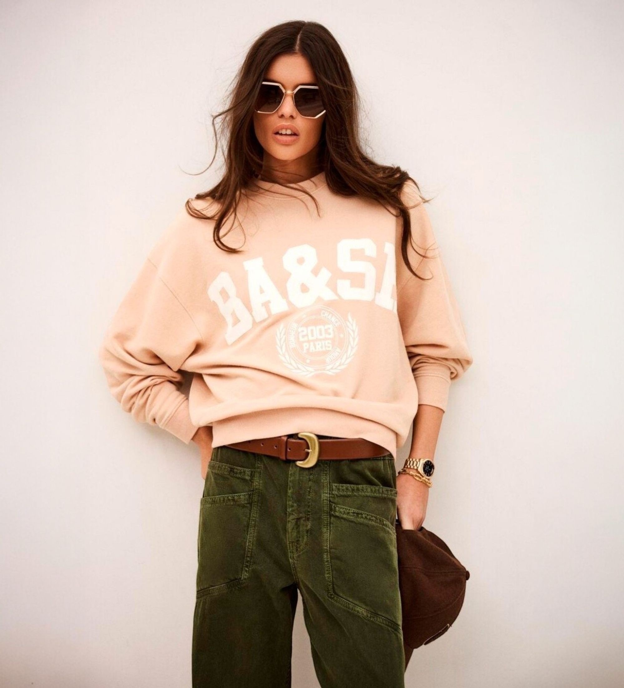 BA&SH für Damen. 1E26BENJ Sweatshirt Benjamin nackt (36), Lässig, Baumwolle