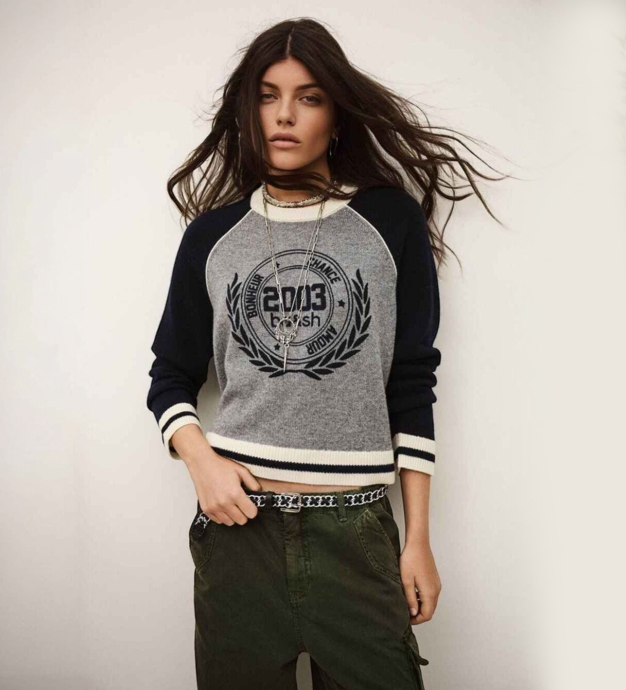 BA&SH für Damen. 1E26COLL Sportlicher Kaschmir-Pullover Collette grau (34), Lässig, Cachemir