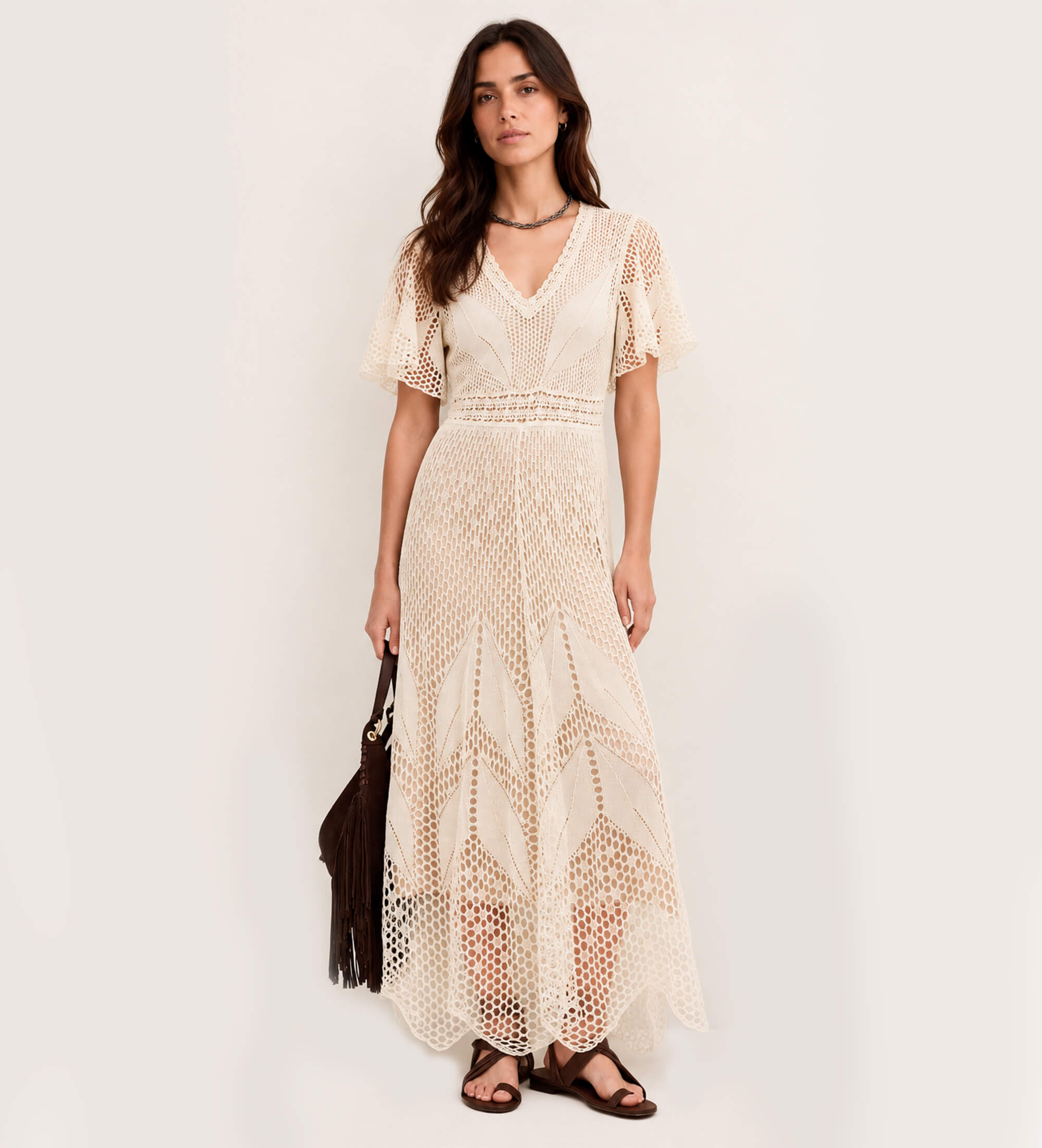 BA&SH für Damen. 1E26UMIA Kleid Umia beige (36), Lässig, Kurzarm