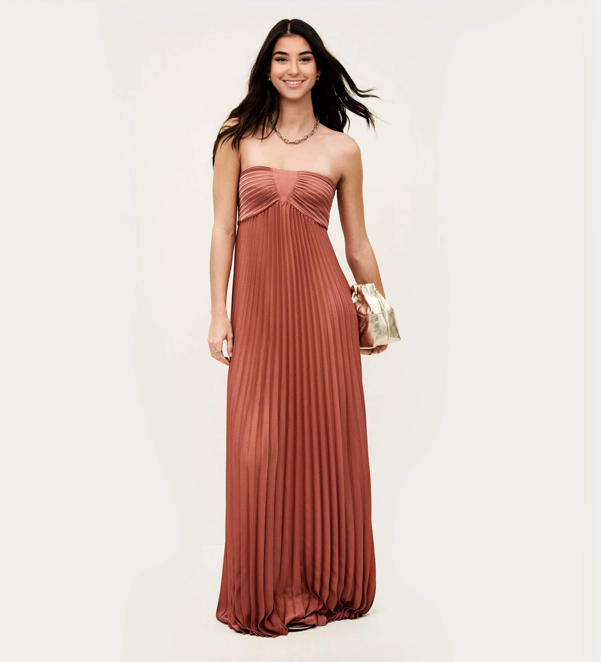 BA&SH für Damen. 1E26WILL Terrakotta-Kleid von Willow (36), Rot, Braun, Lässig, Polyester, Ärmellos / Hosenträger