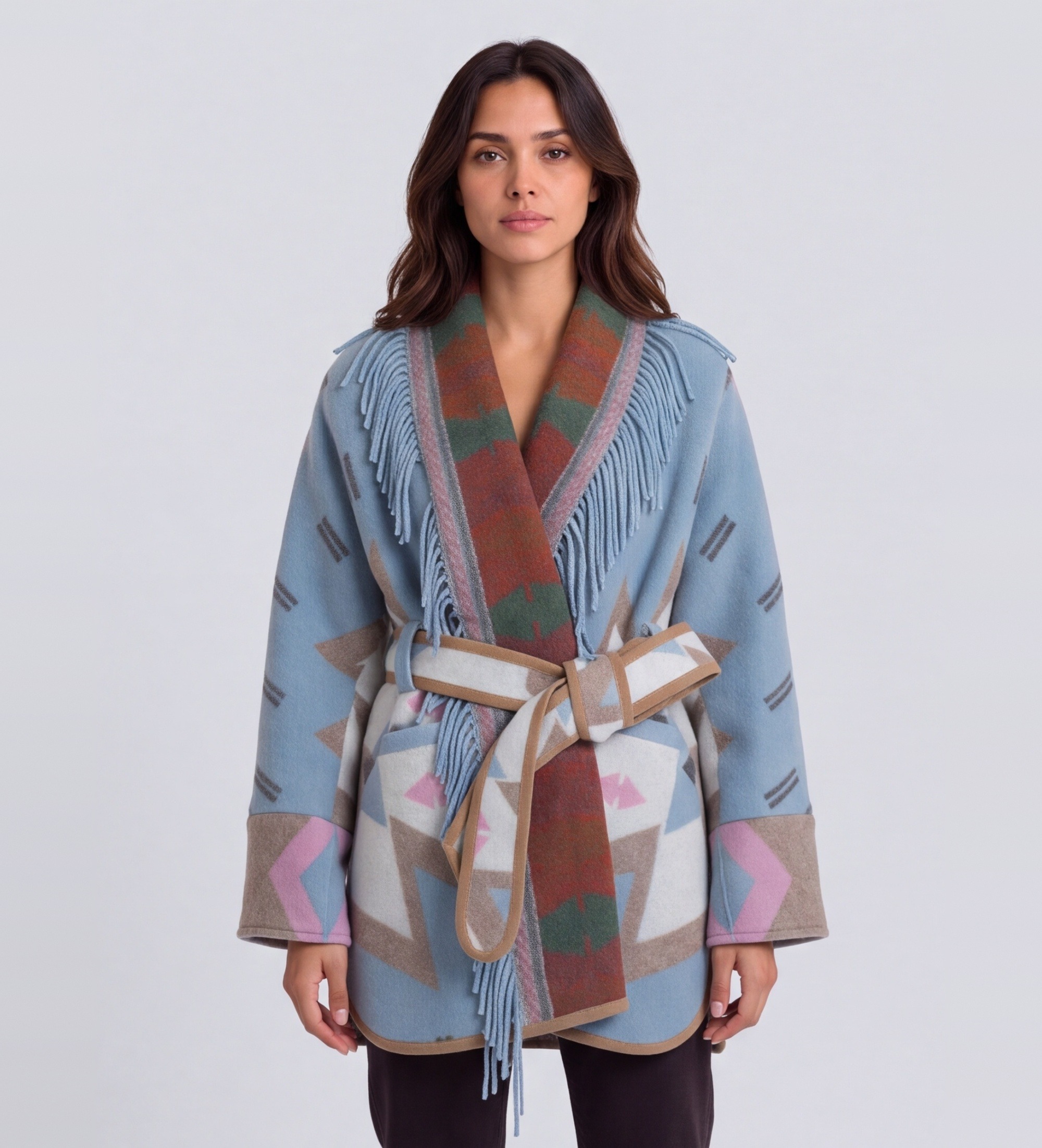 Bazar Deluxevoor vrouwen. S1250 Korte Cappotto-jas blauw (38), Wol, Klassiek