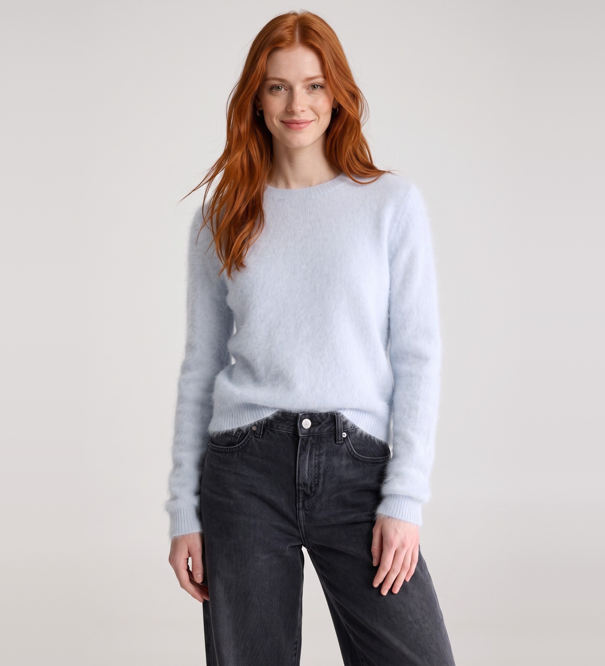 Bellerose für Damen. BW262916 K1014U Jersey Datti62 himmelblau (L), Lässig, Wolle, Alpaka, Langarm