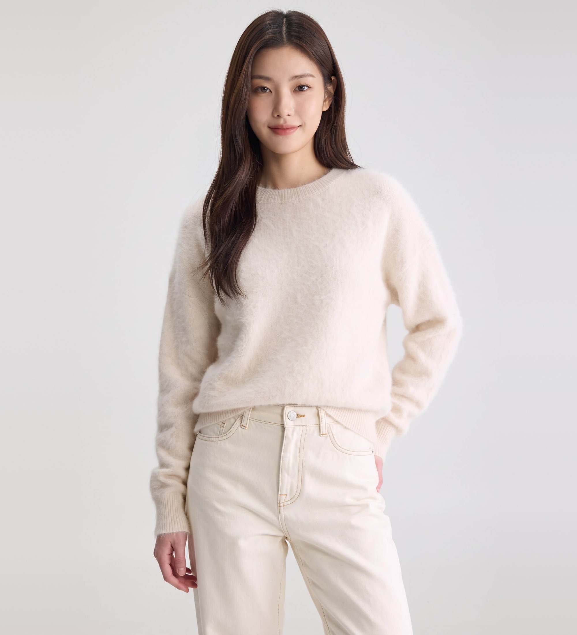 Bellerose für Damen. BW251903 K1014U Jersey Datus51 beige (S/M), Lässig, Wolle, Alpaka, Langarm