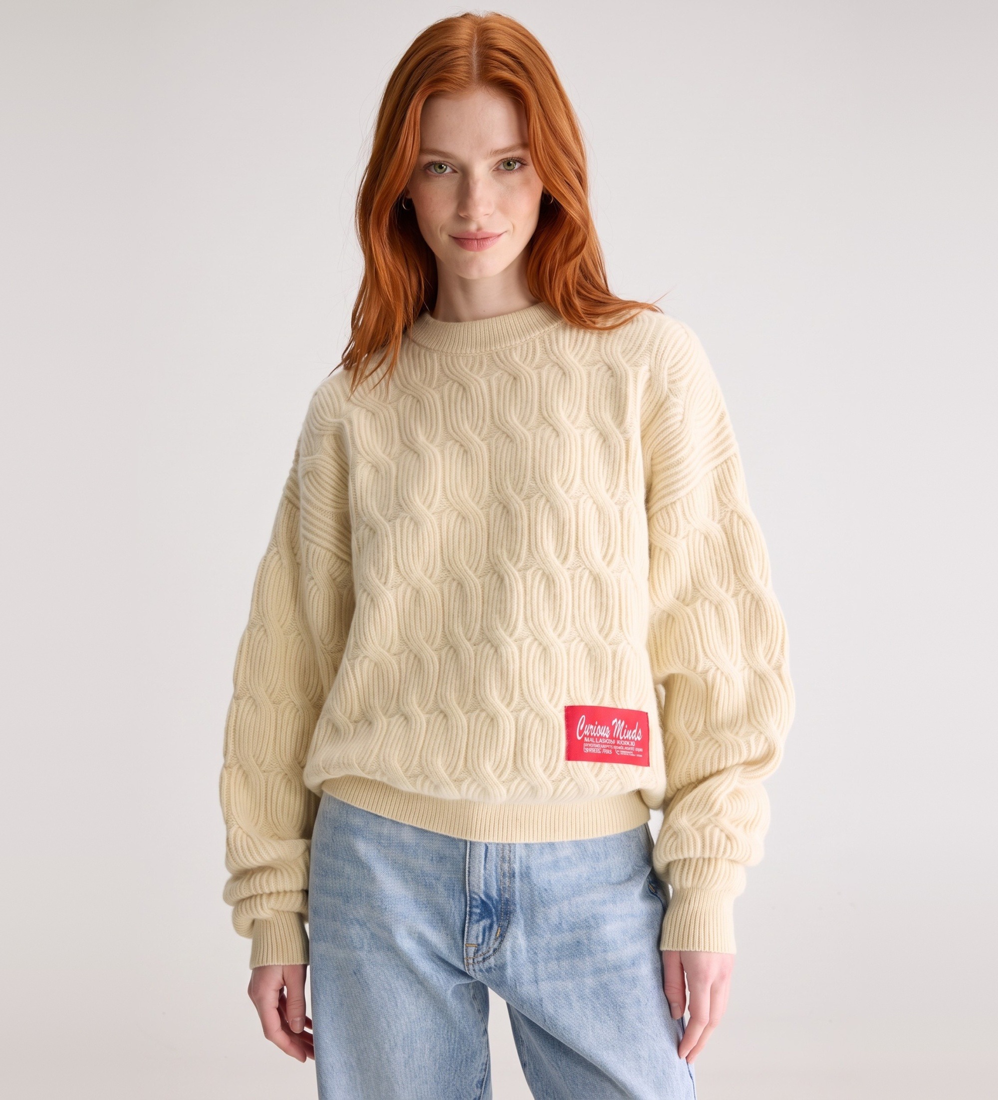 Bellerose für Damen. BW262922 K1796U Jersey Dole beige (S), Lässig, Wolle, Langarm