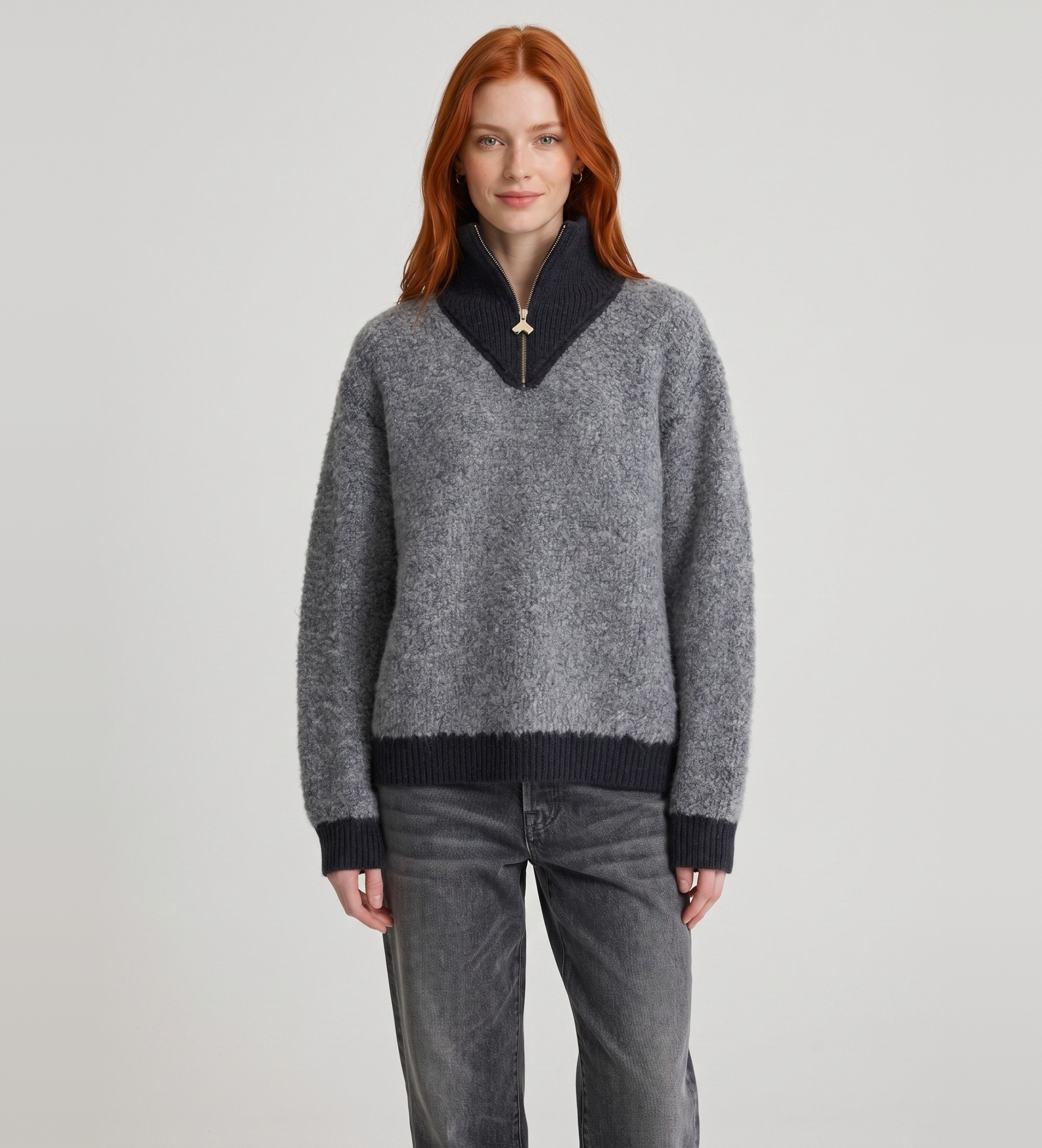 Bellerose für Damen. BW262986 K1810U Jersey Dooh grau (S), Lässig, Wolle, Langarm