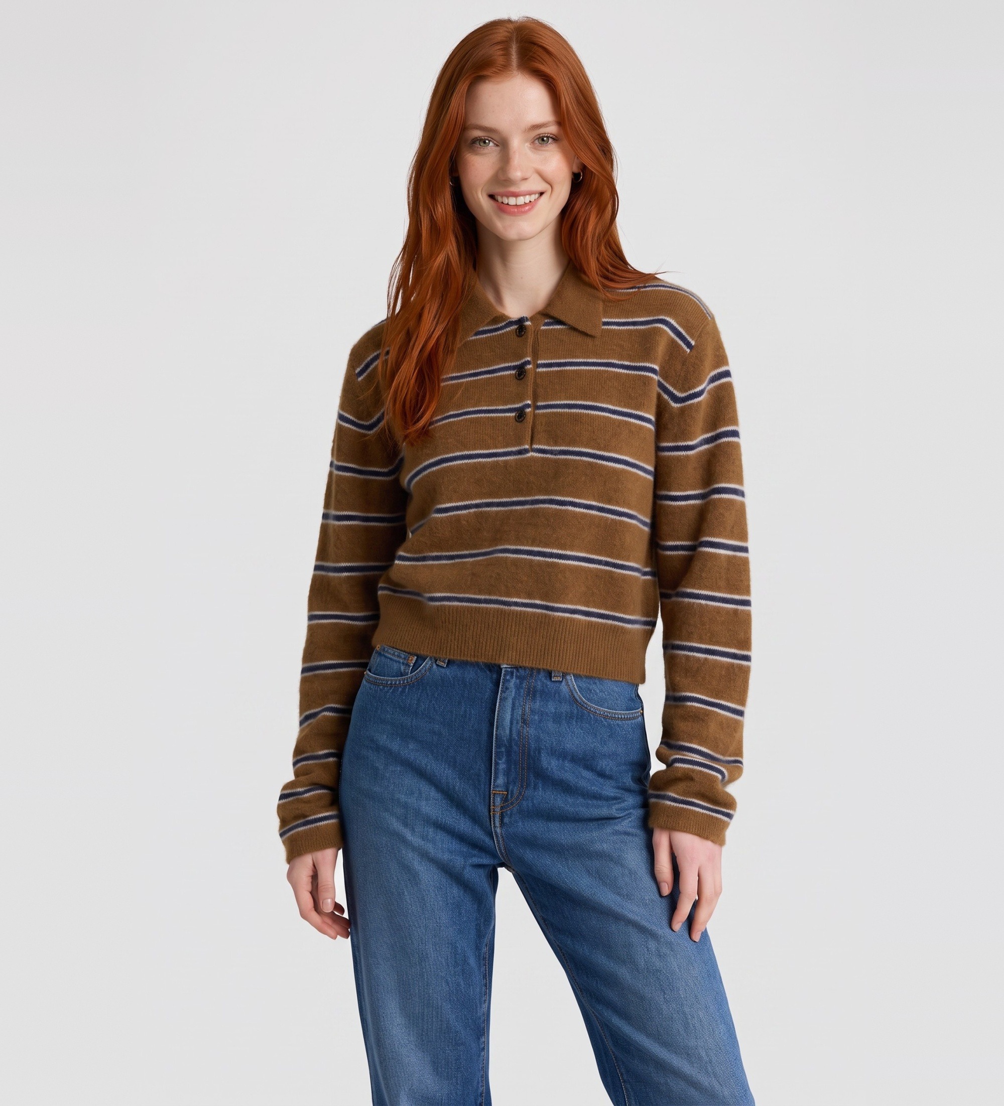 Bellerose für Damen. BW262909 K1791S Jersey Dussyr braun (M), Lässig, Wolle, Langarm