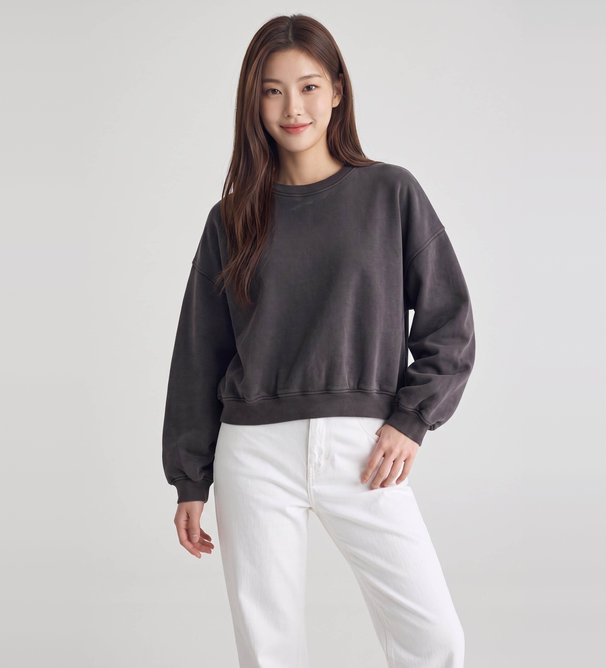 Bellerose für Damen. BW262302 T1731 Sweatshirt Fancy62 dunkelgrau (S), Lässig, Baumwolle, Langarm