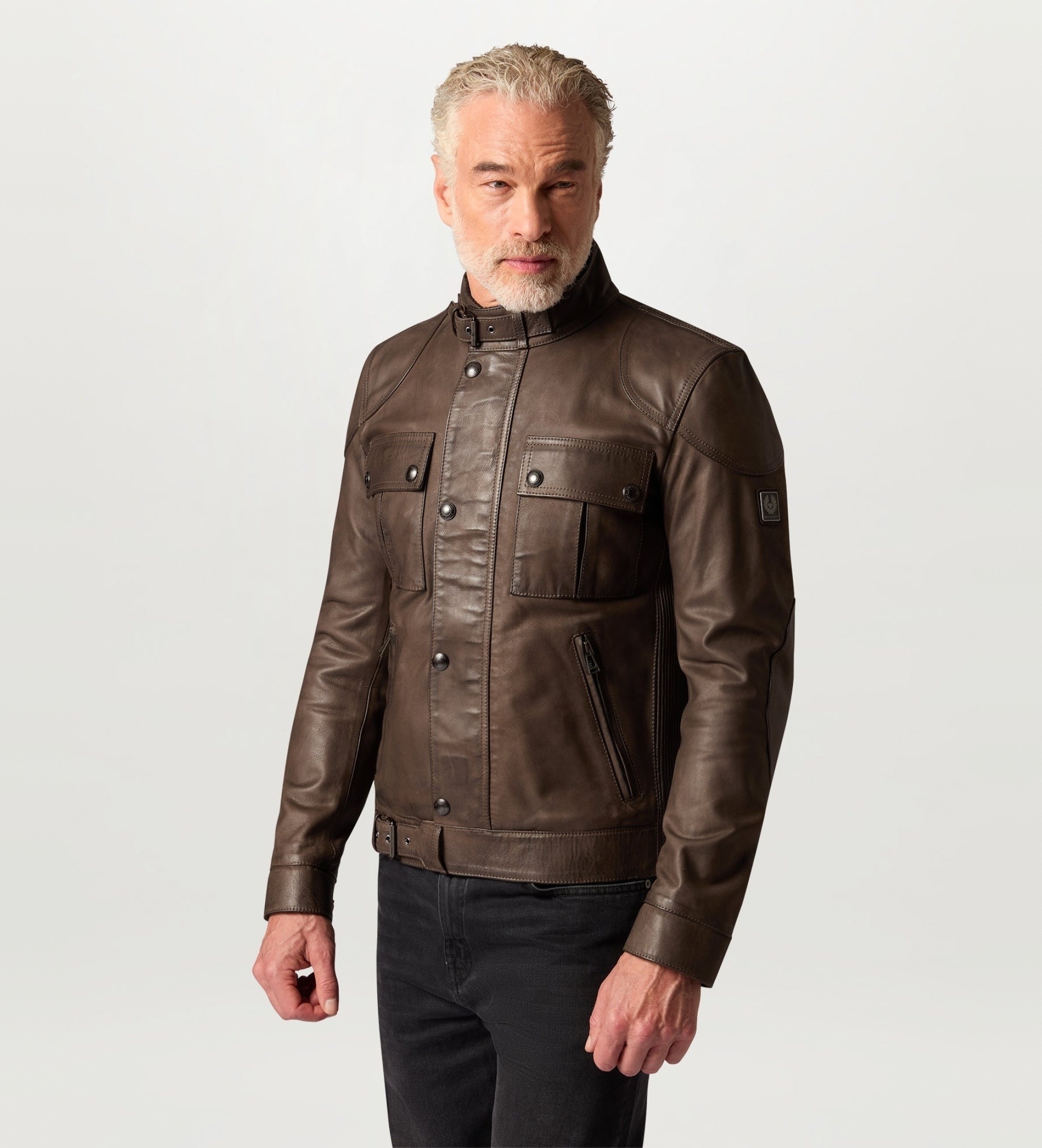 Belstaff für Herren. 106526 Nubuck-Lederjacke Gangster braun (52), Lässig, Taupe