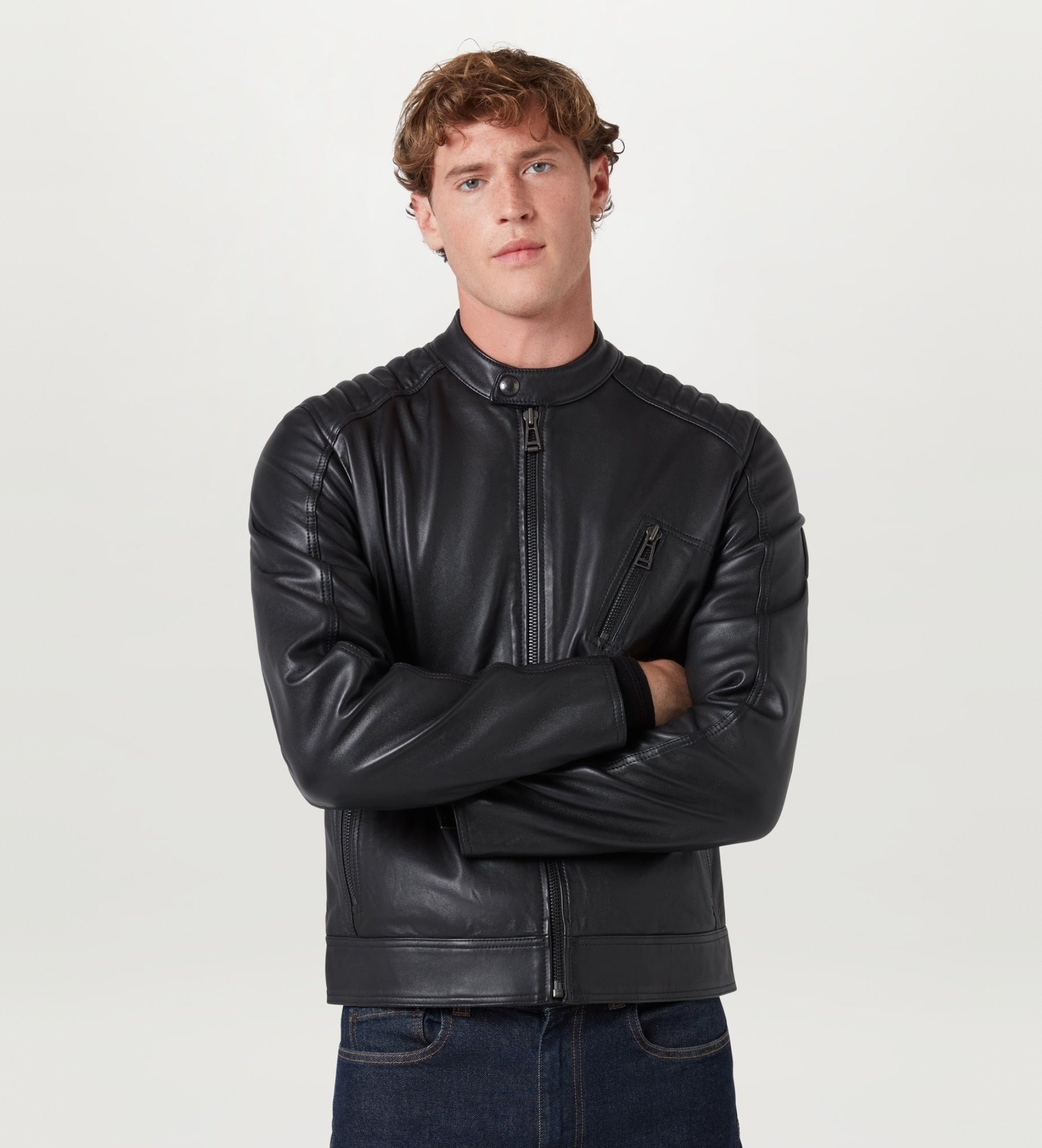 Belstaff für Herren. 100038 Lederjacke V Racer schwarz (52), Lässig