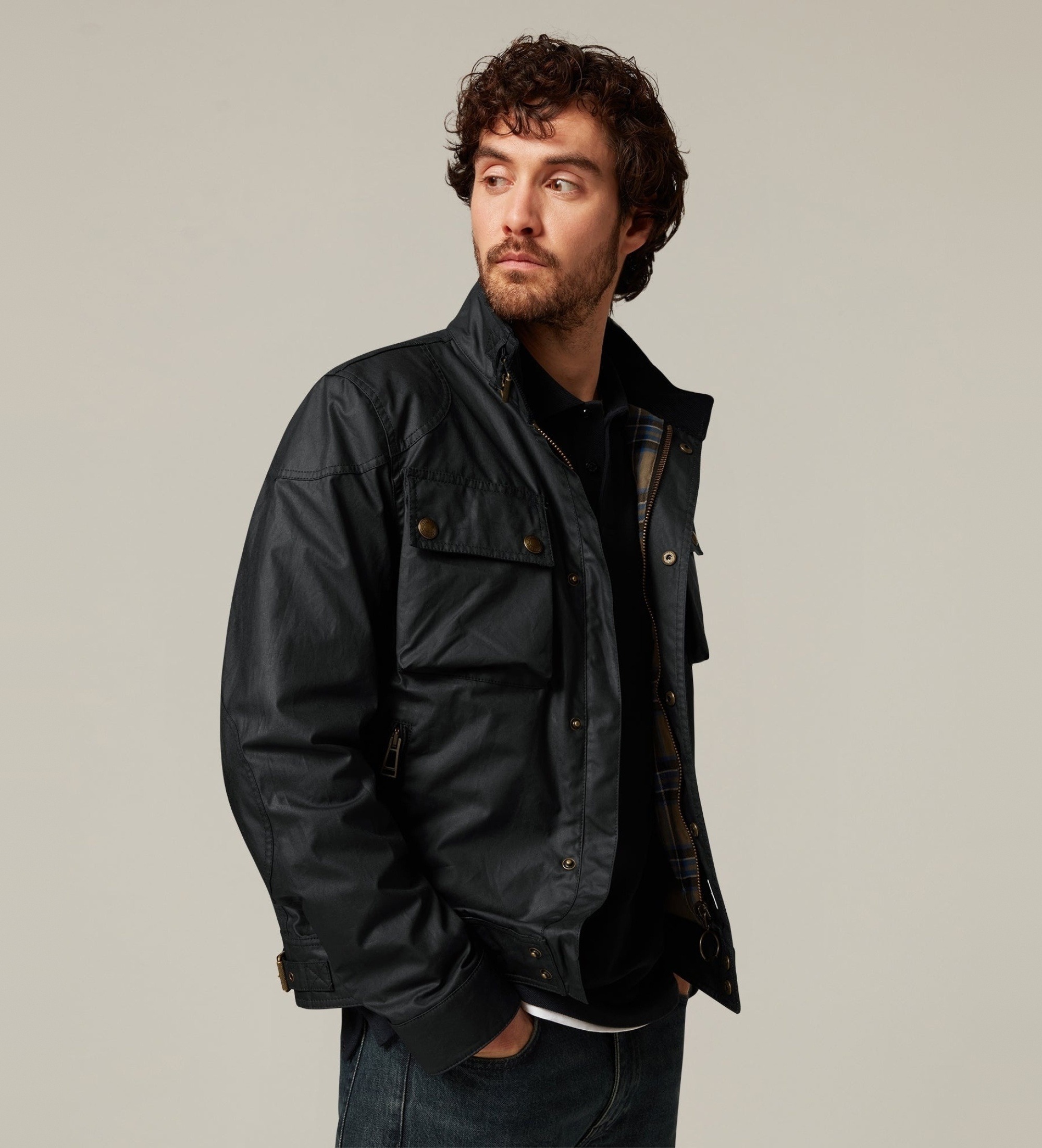 Belstaff für Herren. 105306 Jacke Racemaster marineblau (48), Lässig, Baumwolle