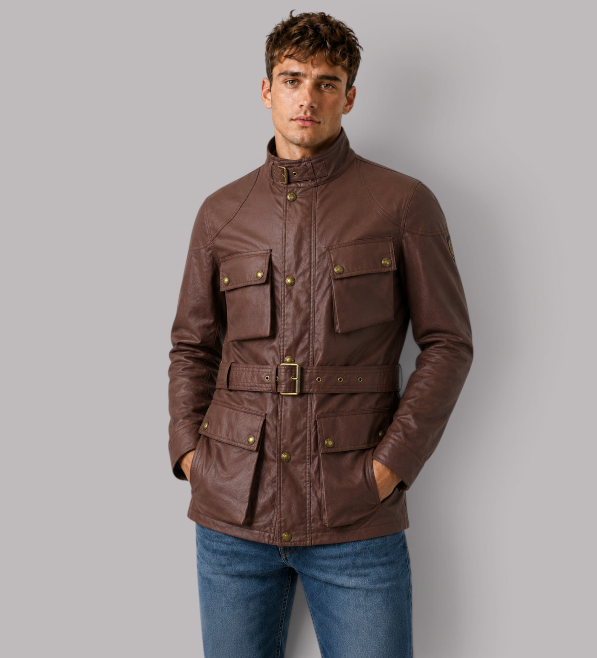 Belstaff für Herren. 105310 Trialmaster Jacke burgunderrot (50), Lässig, Baumwolle, Bordeaux