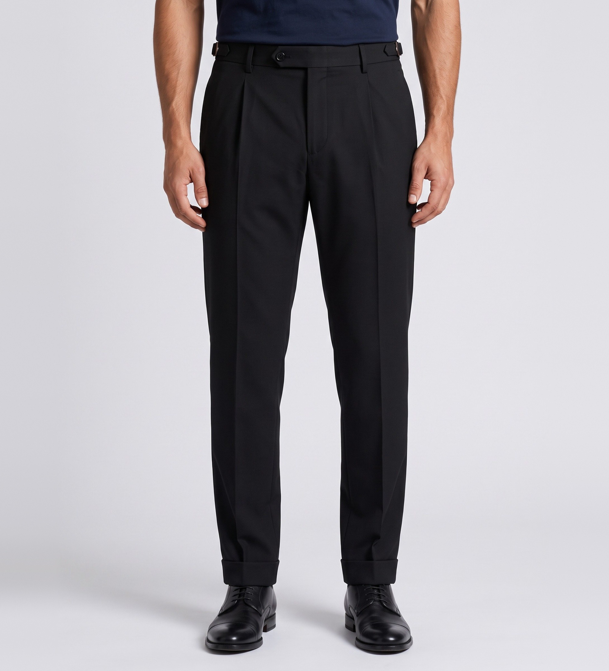 Berwich für Herren. bn7000x Retrolong Hose marineblau (54), Lässig, Klassisch, Polyester