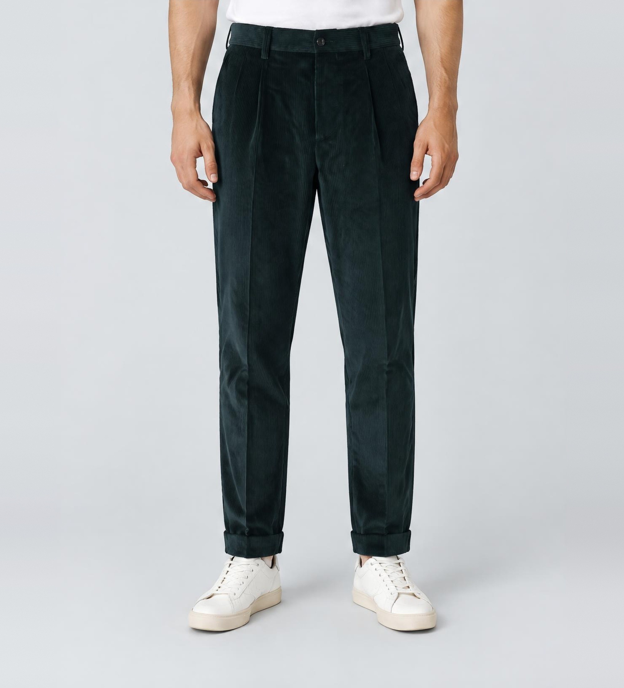 Berwichvoor mannen. dv1350x Donkergroene Chiaia broek (48), Casual, Katoen