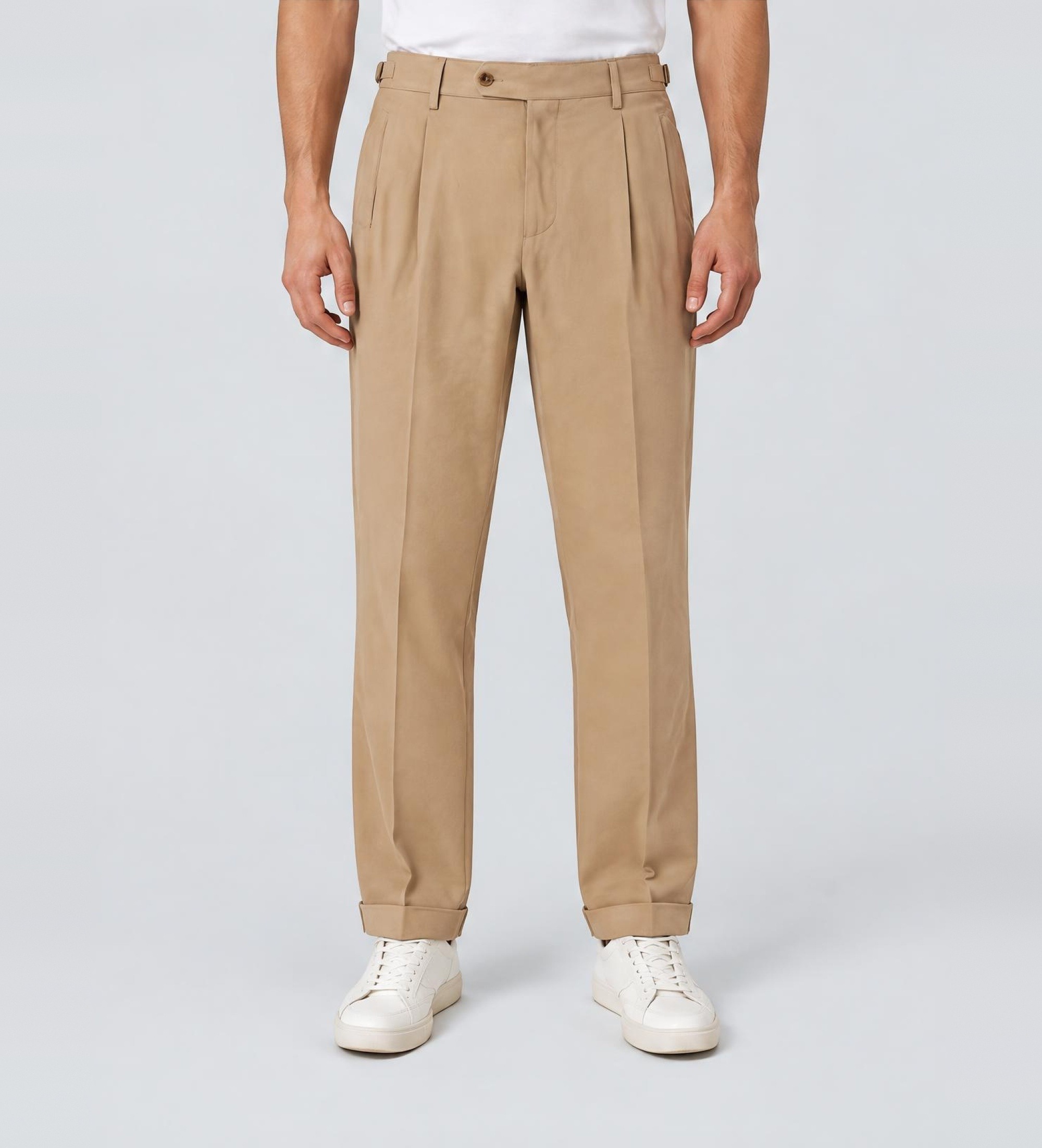 Berwichvoor mannen. ts1620x Retrolong broek beige (50), Casual, Katoen, Klassiek