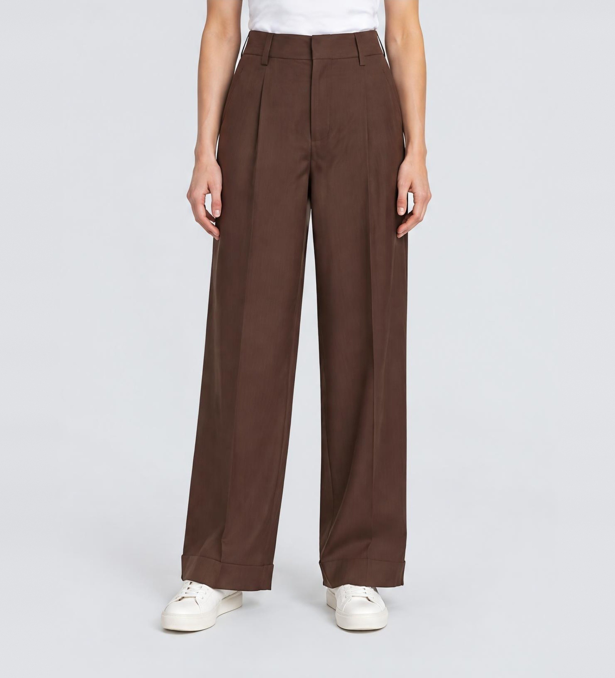 Berwichvoor vrouwen. fa1755x Serena Crop broek bruin (40), Casual, Wol, Klassiek