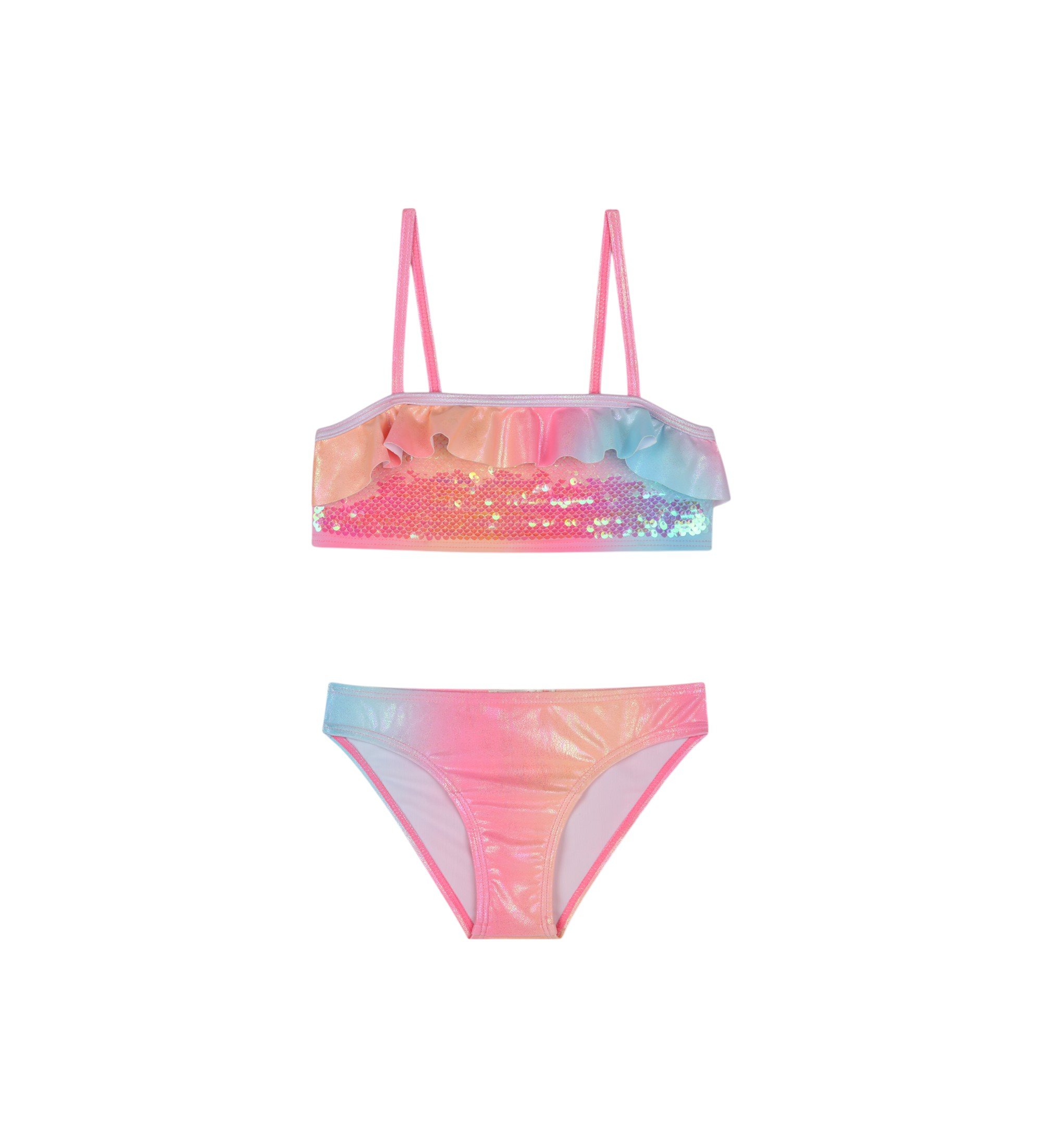 Billieblush für Mädchen. U20915 Rosa Pailletten-Bikini (3Y= 94cm), Strandbekleidung, Polyester, Kinderbekleidung