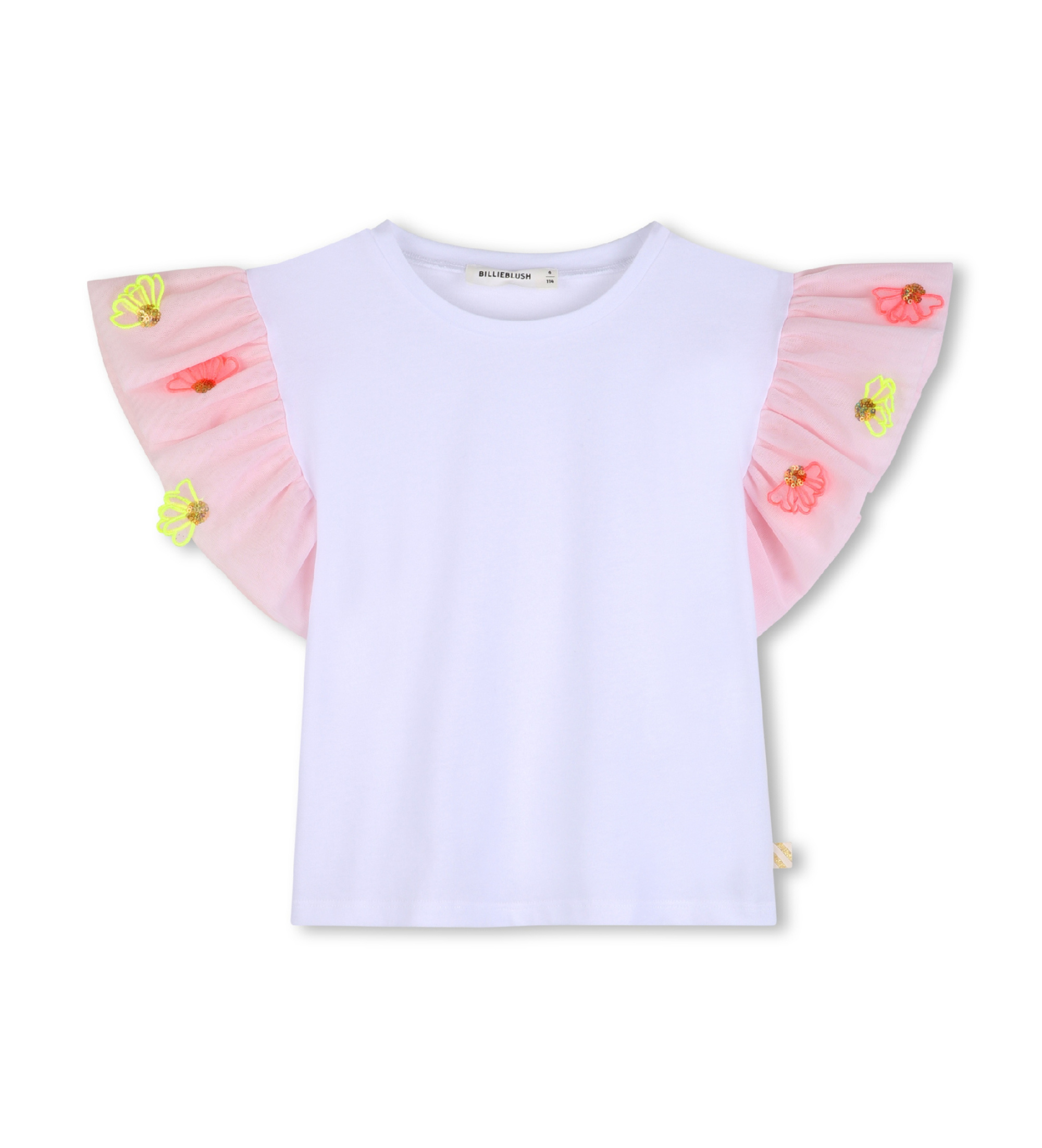 Billieblush für Mädchen. U21937 Ceremonia T-shirt weiß (4Y= 102cm), Lässig, Baumwolle, Kinderbekleidung