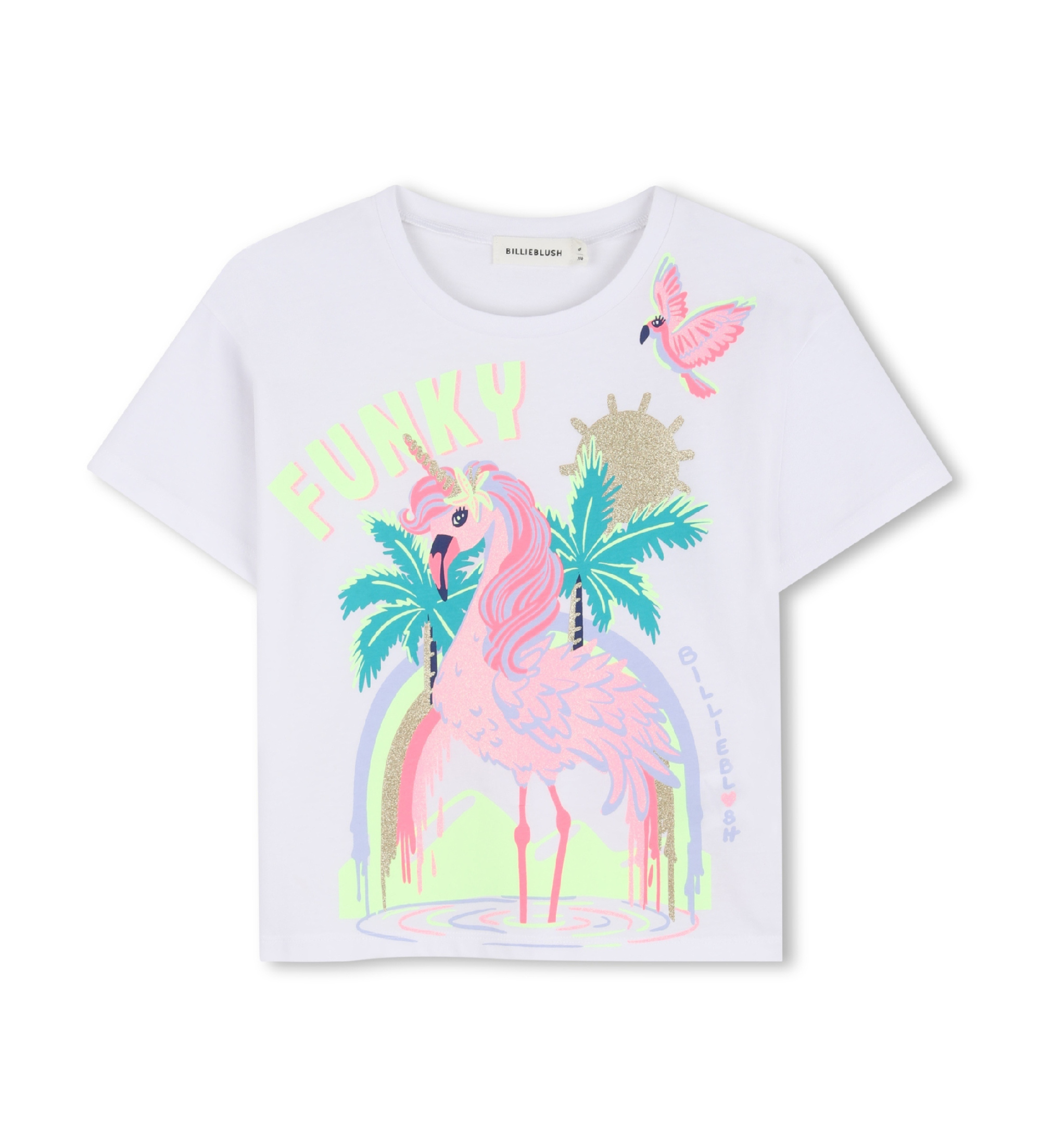 Billieblush für Mädchen. U21940 Funky T-shirt weiß (4Y= 102cm), Lässig, Baumwolle, Kurzarm, Kinderbekleidung